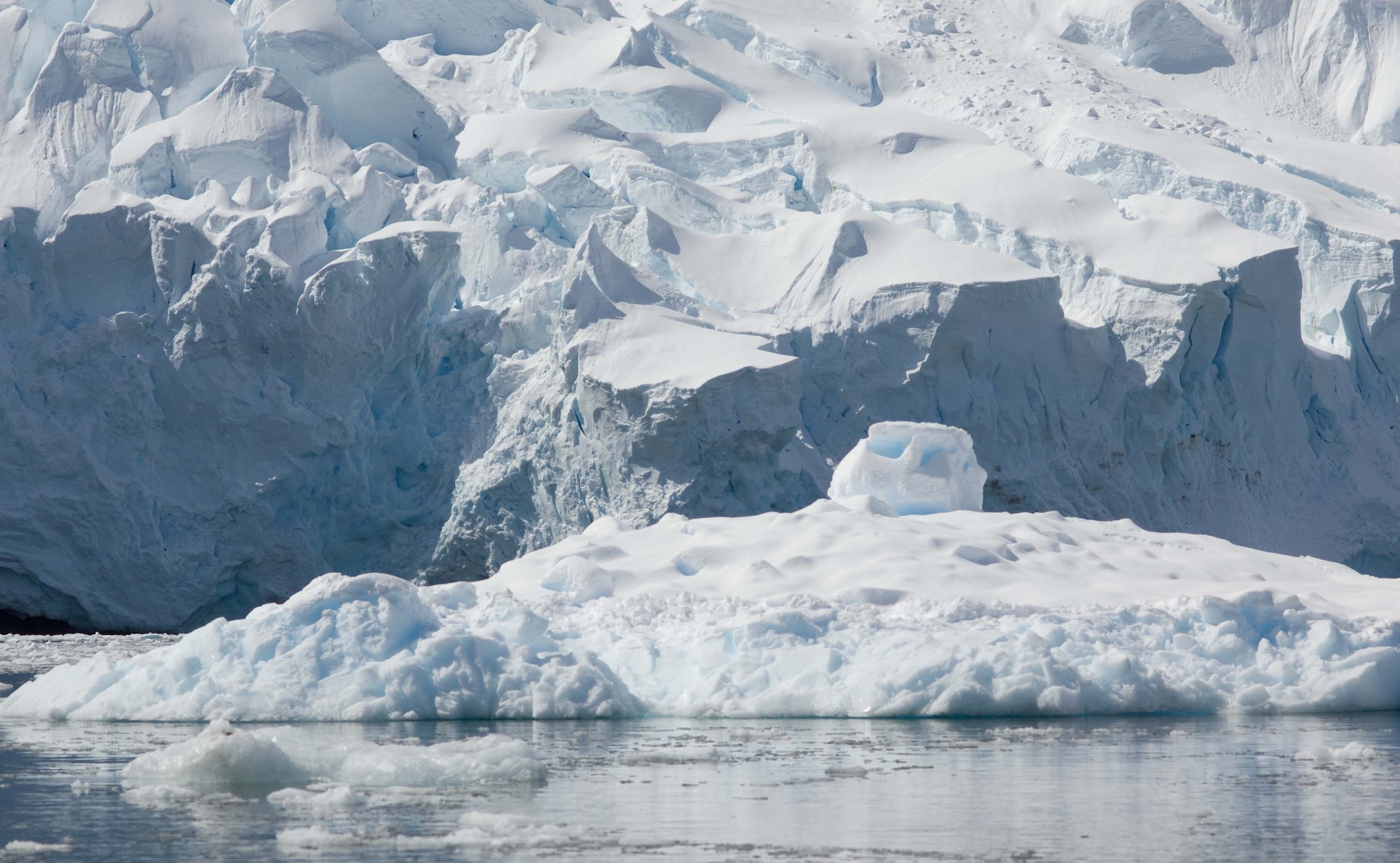 ANTARCTICA -- An ice sheet, which is up to three miles thick, covers Antarctica and contains about 90% of the world’s fresh water.  (Photo by Barry Loo)
