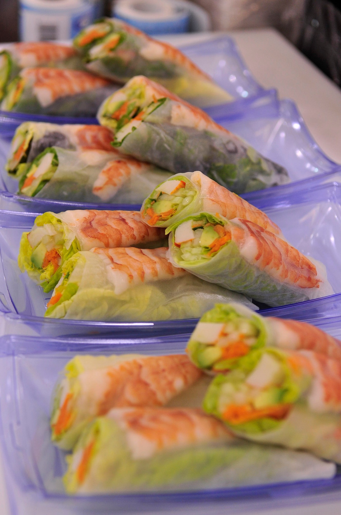 BUCKLEY AIR FORCE BASE, Colo. -- Trays of freshly-made sushi sit on display at the Commissary Jan. 13. The sushi stand opened Dec. 17, 2009. (U.S. Air Force photo by Airman 1st Class Manisha Vasquez)