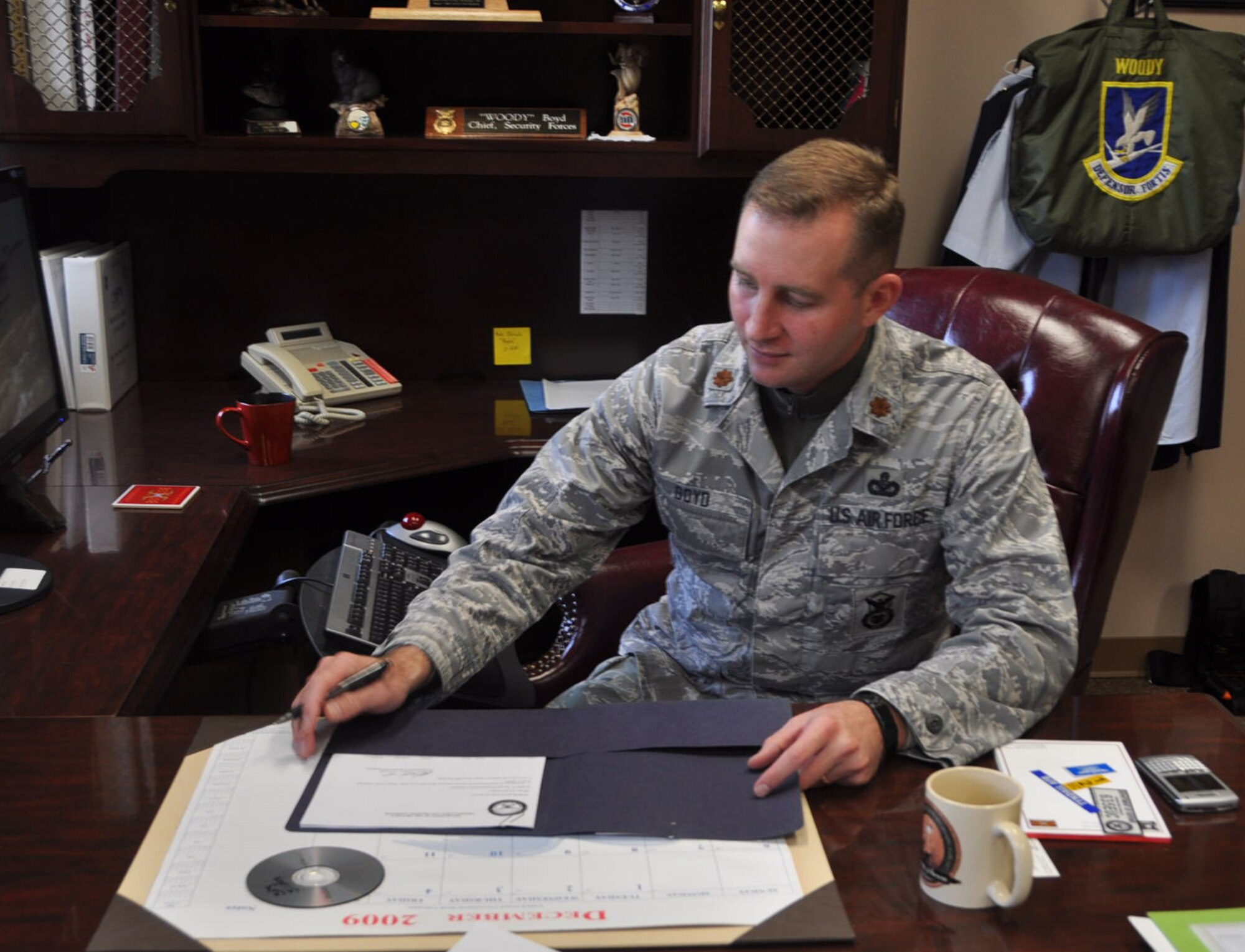 Major David Boyd took command of the 325th Security Forces Squadron June 2008. (U.S. Air Force photo by Airman 1st Class Rachelle Elsea)