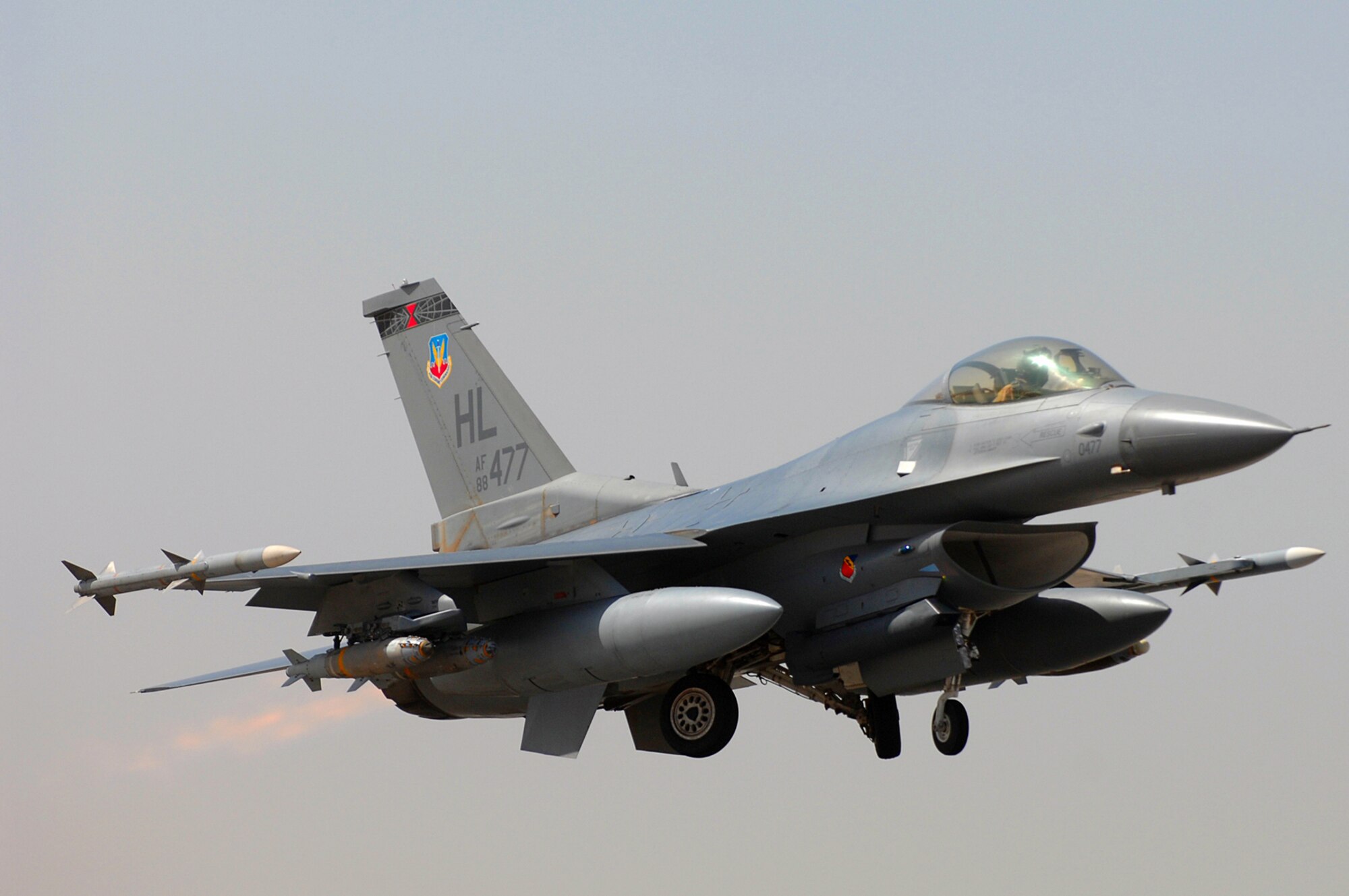 Two F-16 Fighting Falcons, like the one shown here, were scrambled Jan. 8, 2010, to respond to an incident occurring on a commercial airliner. The airliner landed safely where it was met by law enforcement officials.  (U.S. Air Force photo/Senior Airman Julianne Showalter)

