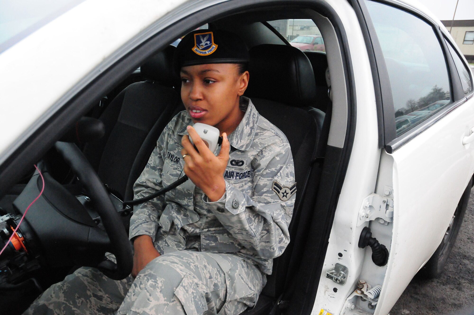 Airman 1st Class Larita Taylor, 48th Security Forces Squadron, base patrolman was nominated for the Liberty Spotlight by her chain of command because she demonstrates the Air Force core value of "Excellence in All We Do." (U.S. Air Force photo/Staff Sgt. Connor Estes) 

