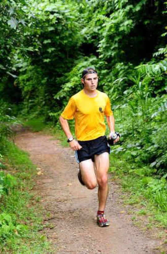 This undated family photo shows 21-year-old Patrick McGlade preparing for a trans-American run to benifit childhoos rhuematoid artritis.