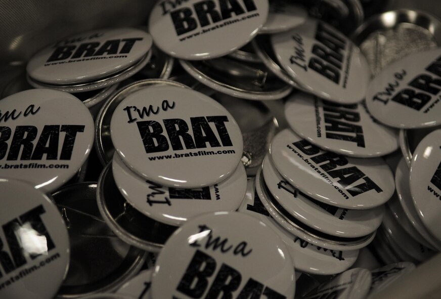 Barksdale AFB, La. – Everyone in attendance of the documentary BRATS: Our Journey Home received a metal button at Hoban Hall Jan. 13. The 90-minute film is the first documentary about growing up in a military family. (U.S. Air Force photo by Senior Airman Alexandra M. Longfellow) (RELEASED)