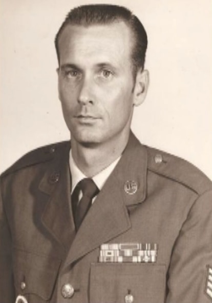 Then Staff Sgt. Vires poses for an official photograph. (Courtesy U.S. Air Force)