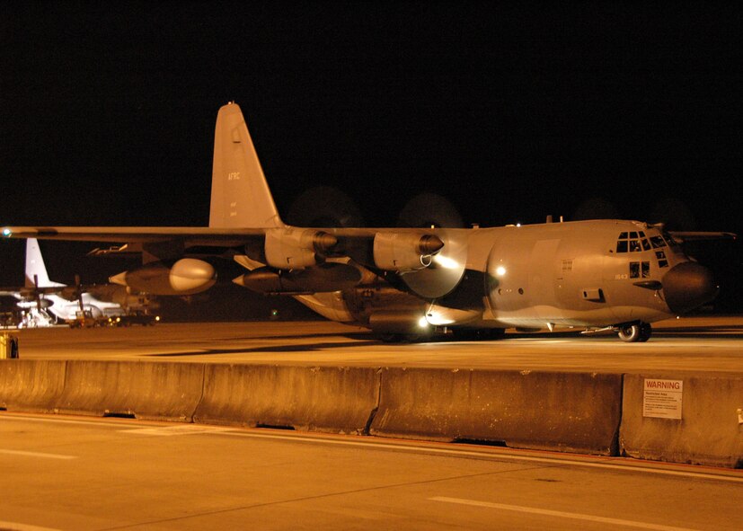 A 919th Special Operations Wing MC-130E Combat Talon I aircraft taxis from its Duke Field parking spot Jan. 14 on a mission to deliver personnel and equipment for the U.S. military's humanitarian relief operation aiding the earthquake-stricken nation of Haiti.  The Air Force Reserve unit is participating in Air Force Special Operations Command's rapid response effort for the impacted region. (U.S. Air Force photo/Dan Neely)

  