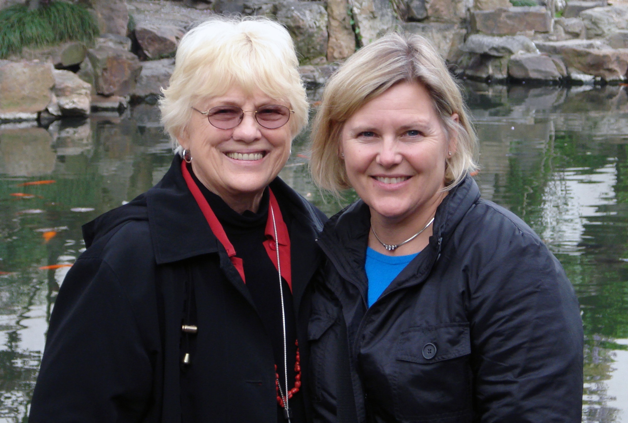 Chief Master Sgt. Suzan K. Sangster (right), command chief master sergeant for the 380th Air Expeditionary Wing at a non-disclosed base in Southwest Asia, is pictured with her mother, Sandra Weiser, during a trip to China before she deployed to Southwest Asia. Chief Sangster credits her mother as one of her inspirations to join the Air Force in 1982. (Courtesy Photo)