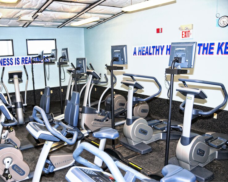 New treadmills and ellipticals are installed at the Niagara Falls Air Reserve Station, January 16, 2010, Niagara Falls, NY. 8 AM, Tuesday January 19, the reopening of the base gym will feature new state of the art treadmills and ellipticals. With PT training twice a year what better time to take advantage of this new equipment. The gym staff is available to answer any questions and to help set up a physical fitness program to get you ready for the new PT standards. (U.S. Air Force photo by Staff Sgt Joseph McKee)

