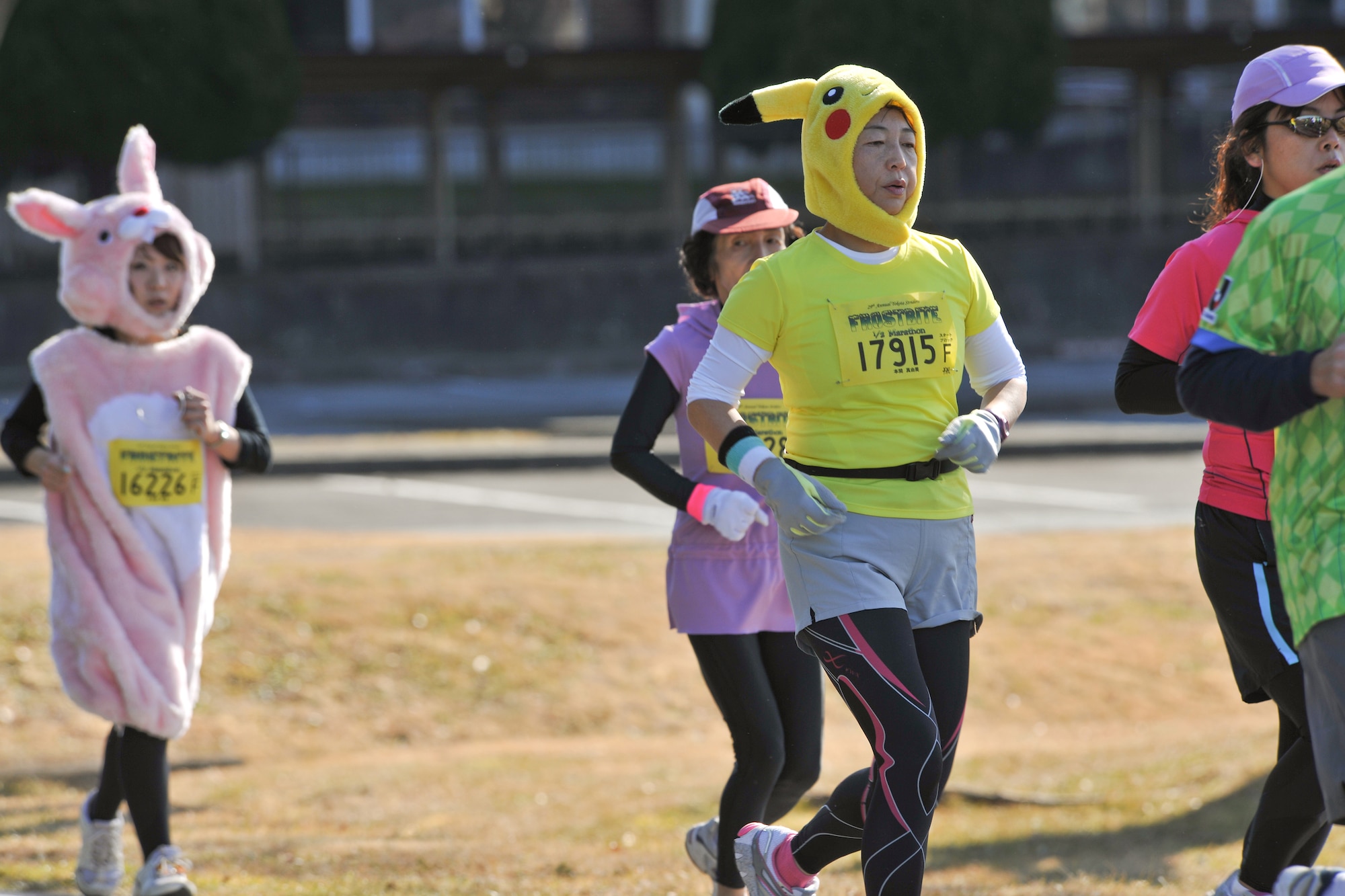 YOKOTA AIR BASE, Japan - Runners dressed as Japanese cartoon characters participate in the 29th Annual Frostbite Race, Jan. 17.  (U.S. Air Force photo/Osakabe Yasuo)