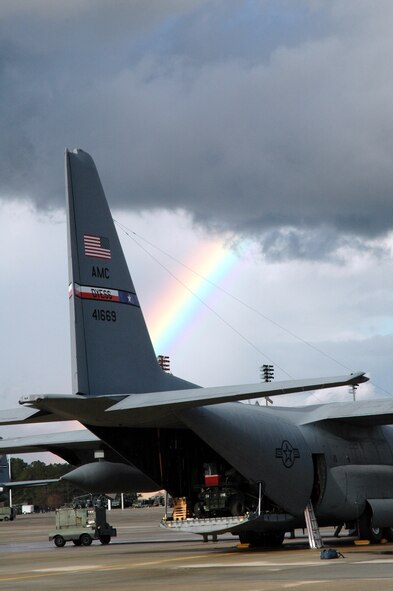 DYESS AIR FORCE BASE, Texas -- A 317th Airlift Group C-130 Hercules sits parked on a ramp Jan. 17 at an East Coast Air Force Base. The C-130 crew of six departed Dyess Air Force Base to support relief efforts following the 7.0-magnitude earthquake that devistated the Caribbean nation Jan. 14. The Air Force's airlift capability enables the United States to respond immediately to any disaster domestically or worldwide. We are the only country with an aircraft fleet capable of providing this type of response.