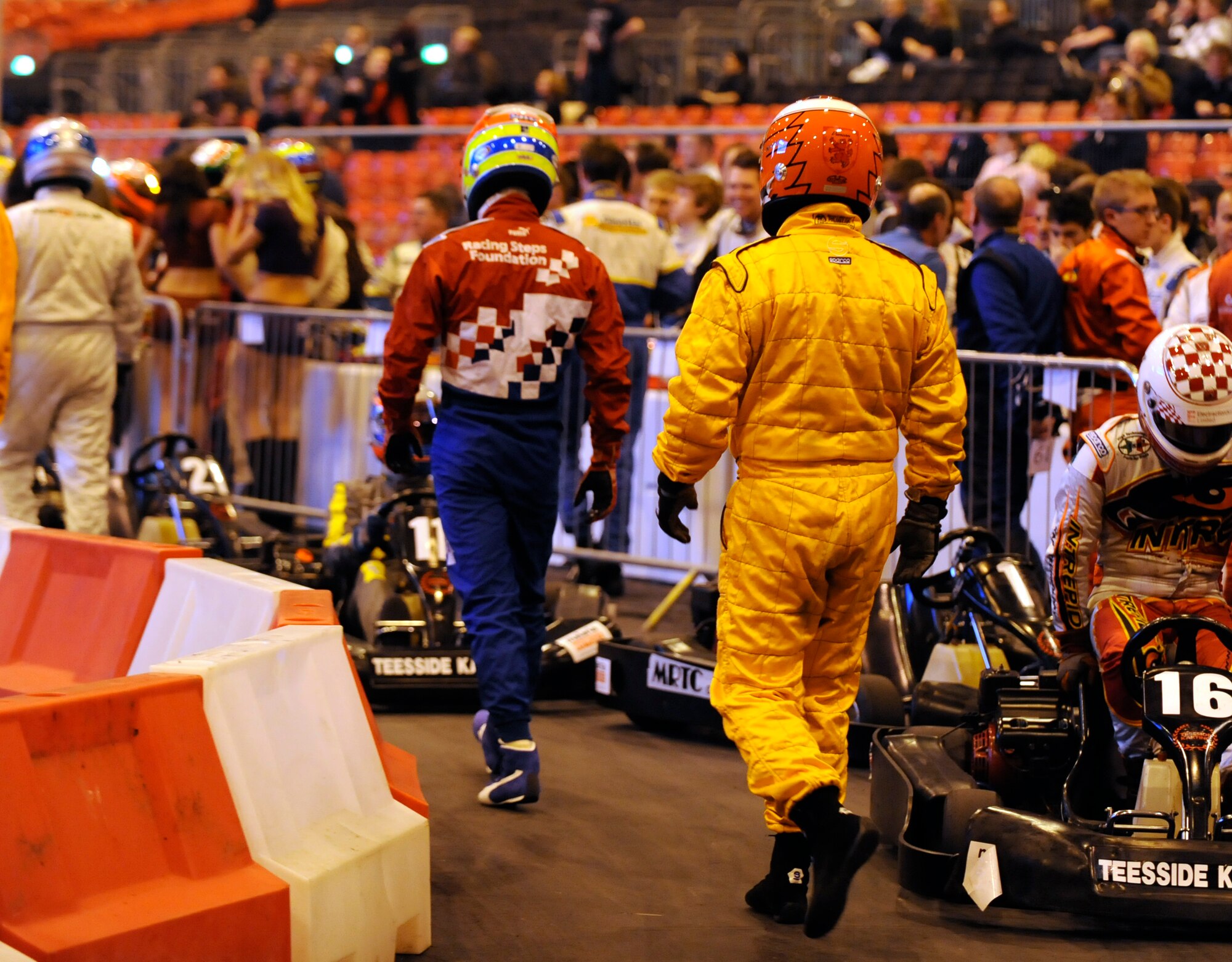 BIRMINGHAM, England -- Tech. Sgt. RaileR Cantrell heads to the track to start his qualifying laps before competing in a Racing for Charity event Jan. 15.  The race brings together drivers from several types of racing both professional and amateur.  (U.S. Air Force photo/Staff Sgt. Christopher L. Ingersoll)
