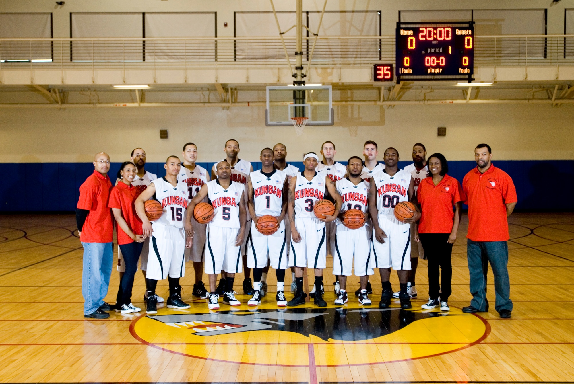 The Wolf Pack Varsity Basketball team currently holds a 24-8 record and will be playing Osan Air Base's Varisty team Jan. 23 and 24 at the Osan fitness center. All of the Wolf Pack is invited out to cheer on the team. (U.S. Air Force photo by/Senior Airman Jonathan Steffen)