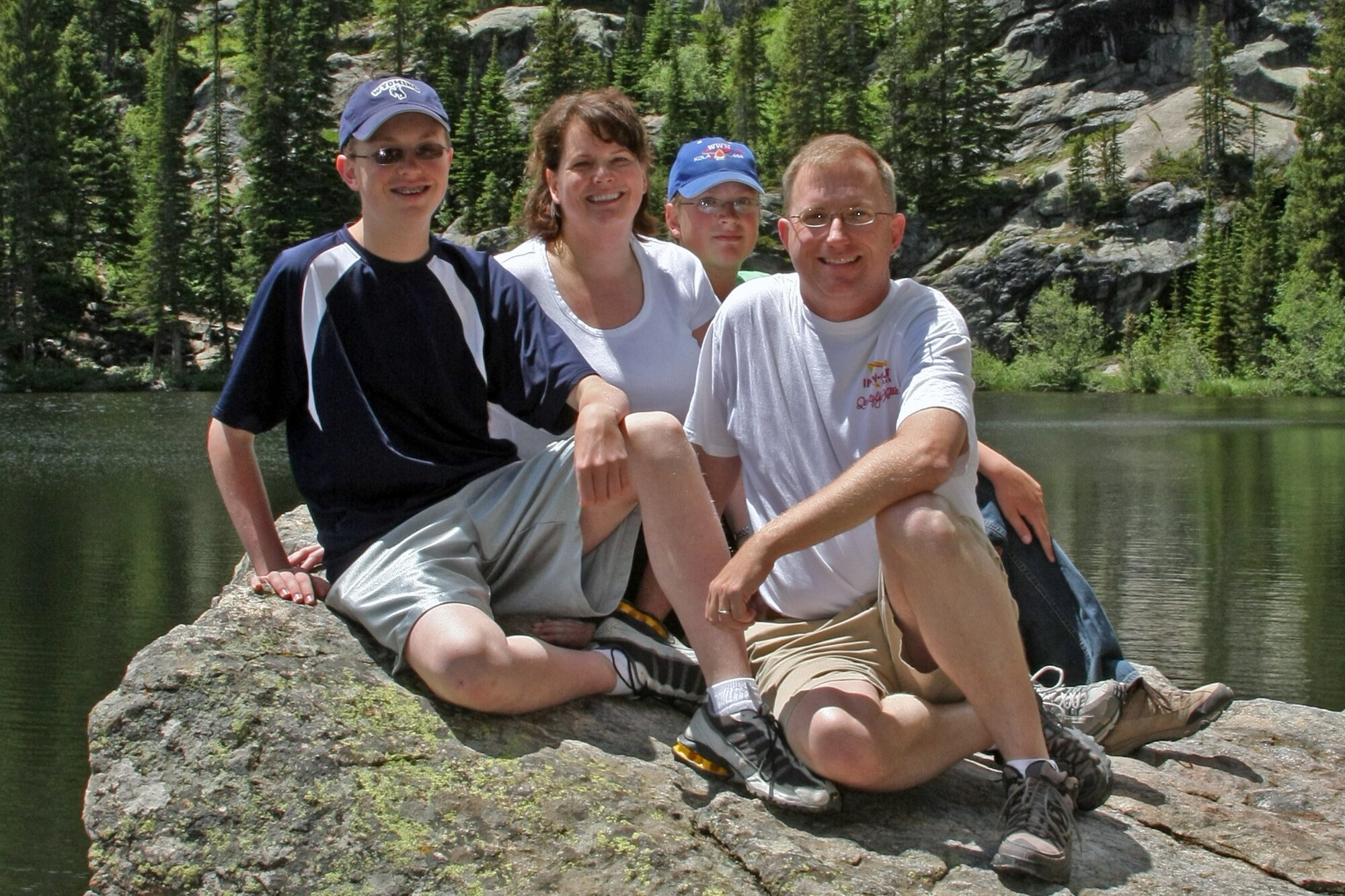 Col. Scott Fox, 90th Missile Wing vice commander, with his family at Rocky Mountian National Park, Colo., in July (U.S. Air Force photo)