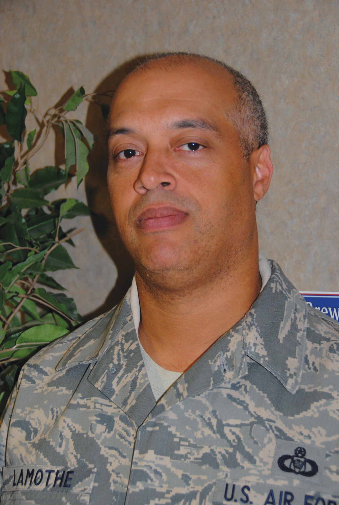 Senior Master Sgt. Rudy Lamothe, a Haiti native, discussed his feelings on the recent devastation. (U. S. Air Force Photo by Wayne Crenshaw)