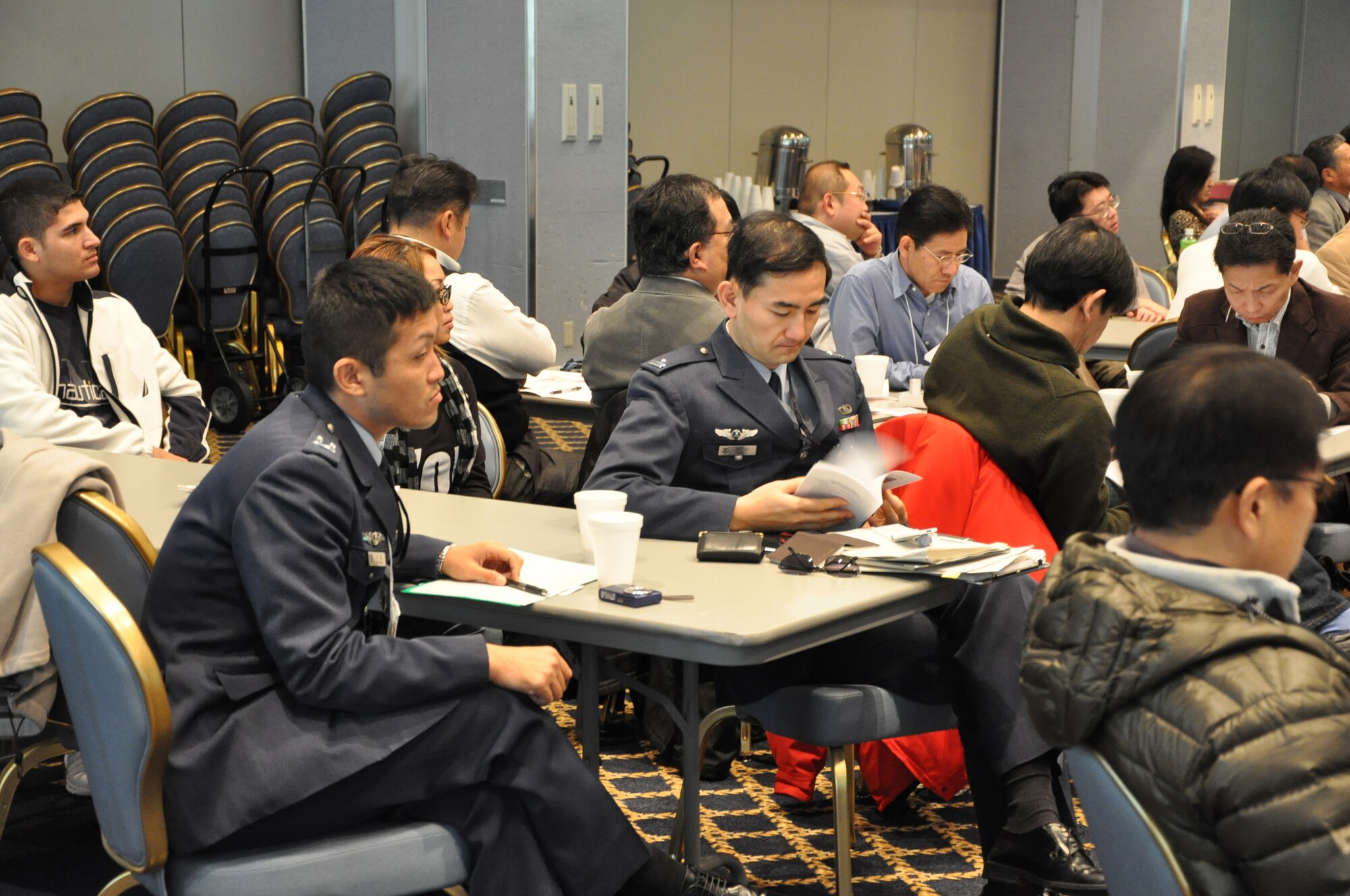 YOKOTA AIR BASE, Japan -- Japanese pilots and controllers attend the Mid-Air Collision Avoidance (MACA) Conference Jan. 10 at the Taiyo Community Center. (U.S. Air Force photo/Master Sgt. Todd Hanson)