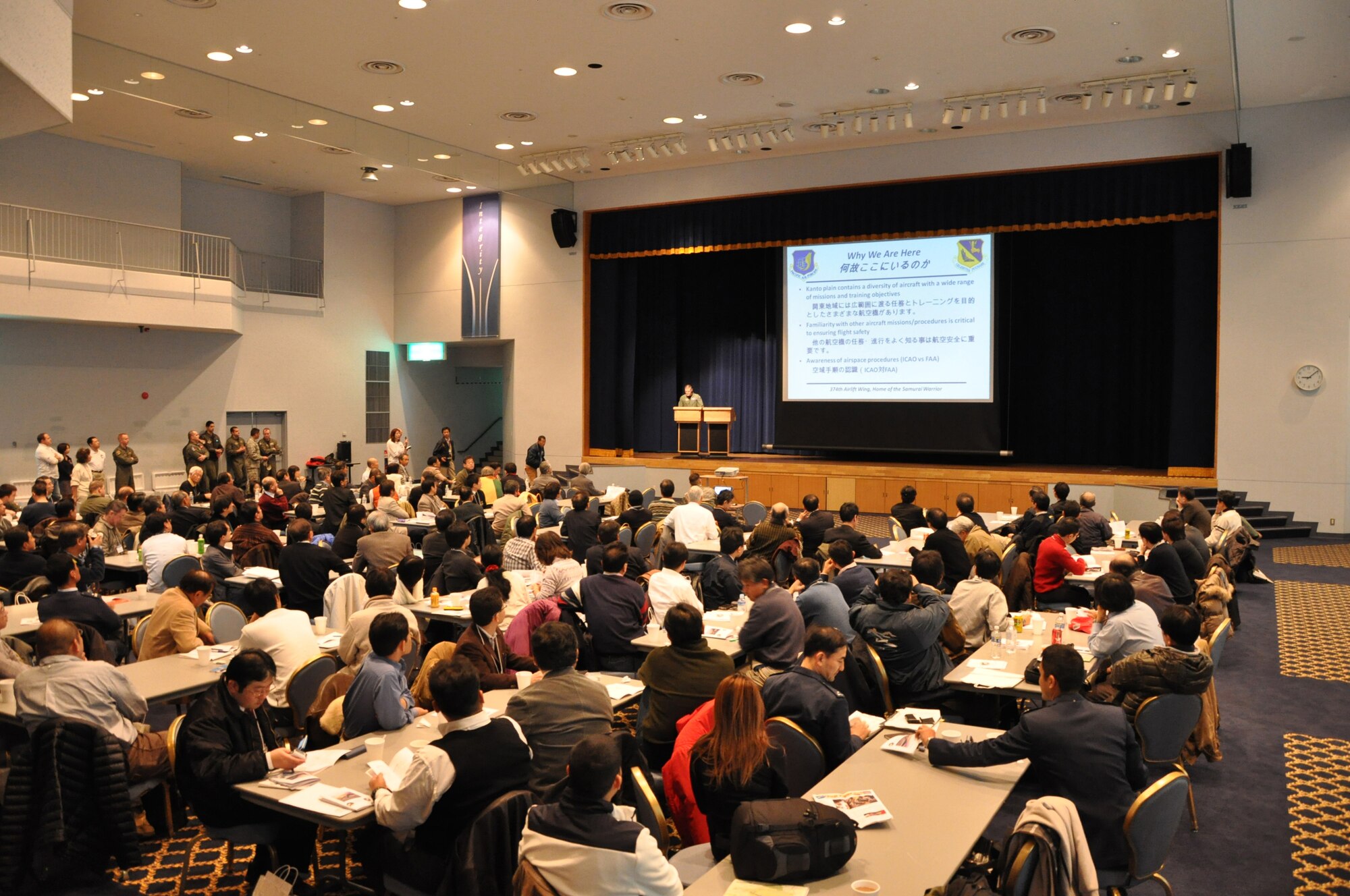 YOKOTA AIR BASE, Japan -- Japanese pilots and controllers attend the Mid-Air Collision Avoidance (MACA) Conference Jan. 10 at the Taiyo Community Center. (U.S. Air Force photo/Master Sgt. Todd Hanson)