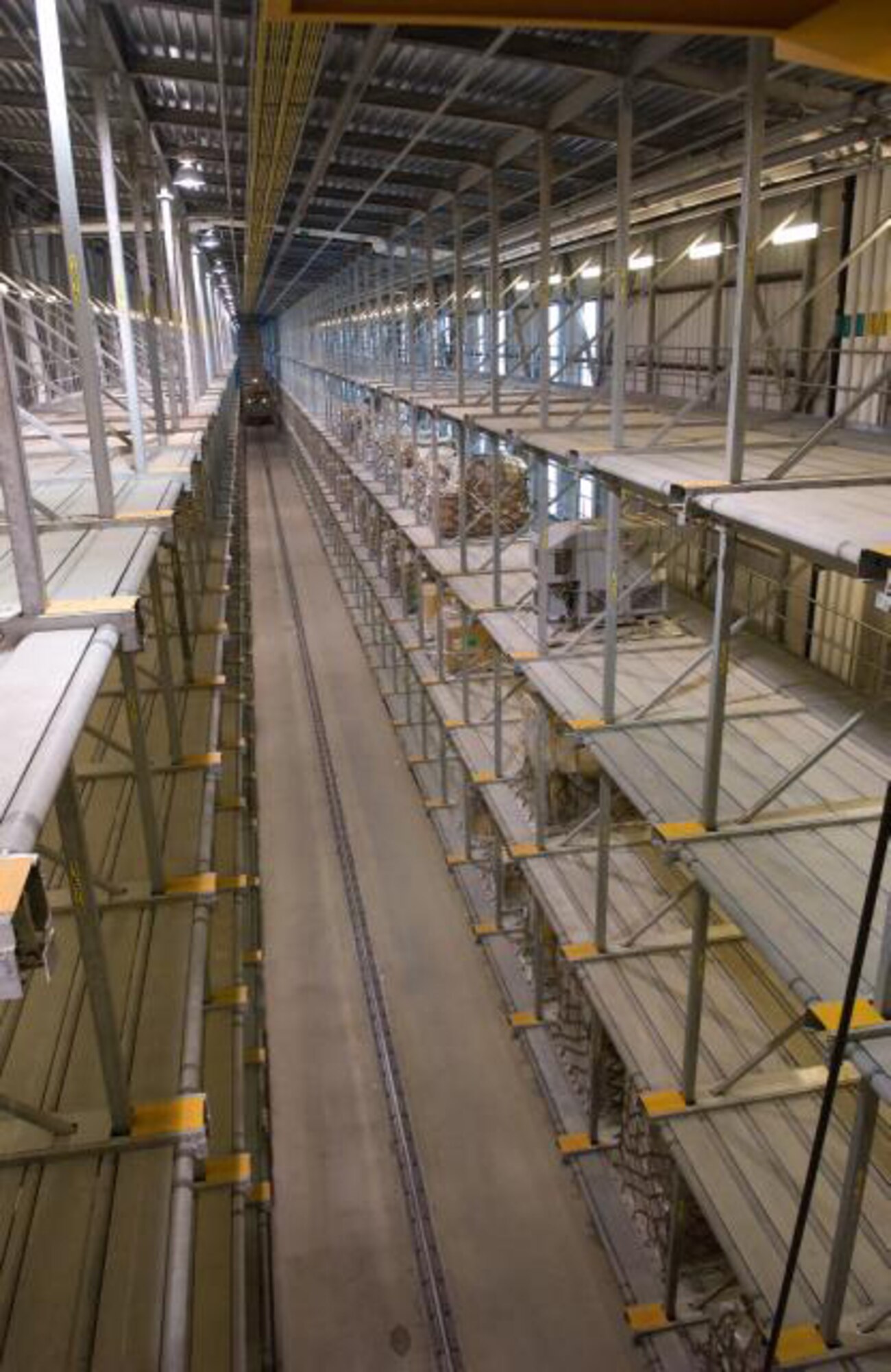 The 436th Aerial Port Squadron moved 7,696 pallets of cargo between Jan. 12 and Jan. 15 2010, through this holding area. It has the capacity to hold 590 pallets at one time. (U.S. Air Force photo / Jason Minto)