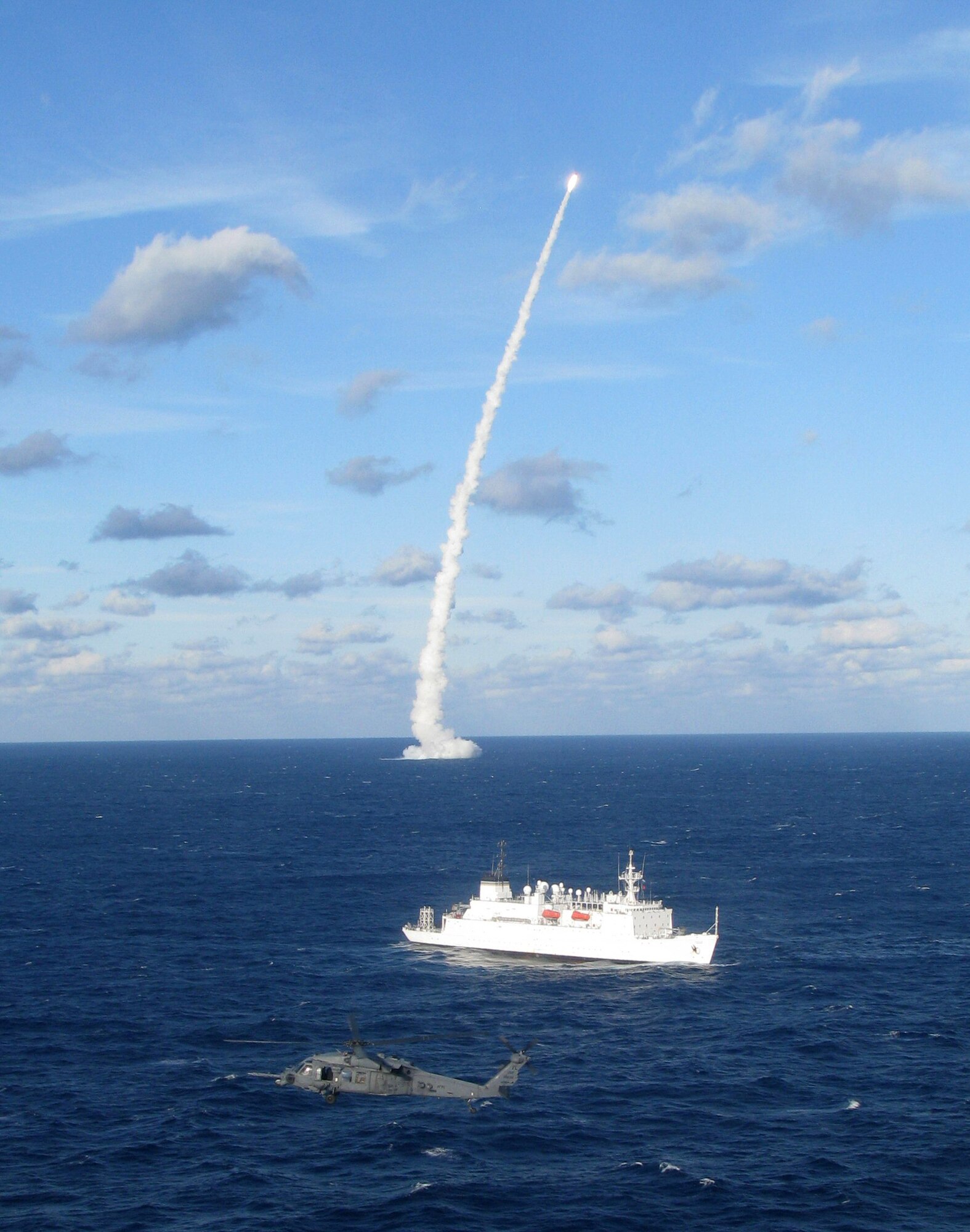PATRICK AIR FORCE BASE, Fla. -  As the Trident Rocket is launched, the 920th Rescue Wing Reservists are on patrol to enforce safety zones.  (U.S. Air Force Photo/Lt. Col. Haston)