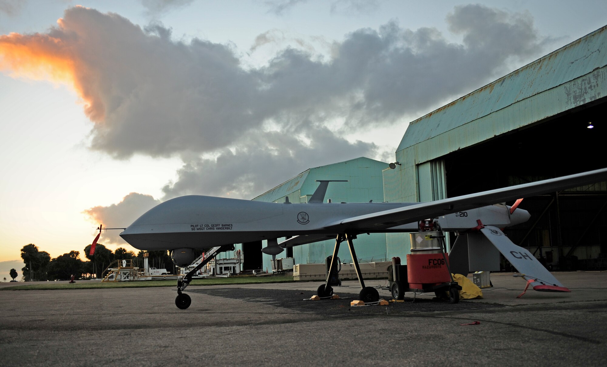 An RQ-1 Predator prepares for takeoff at Aeropuerto Rafael Hernandez outside Aquadilla, Puerto Rico on 27 Jan., 2010.  The RQ-1 remotely piloted systems are operating out of Puerto Rico in support of Operation Unified Response in Haiti.  Airmen from Creech Air Force Base, Las Vegas, Nev. are providing 24 hour a day full-motion video in real time to international relief workers on the ground in order to speed humanitarian aid to remote and cut-off areas of the country following the earthquake on 12 Jan., 2010. (U.S. Air Force photo by Tech. Sgt. James L. Harper Jr.)
