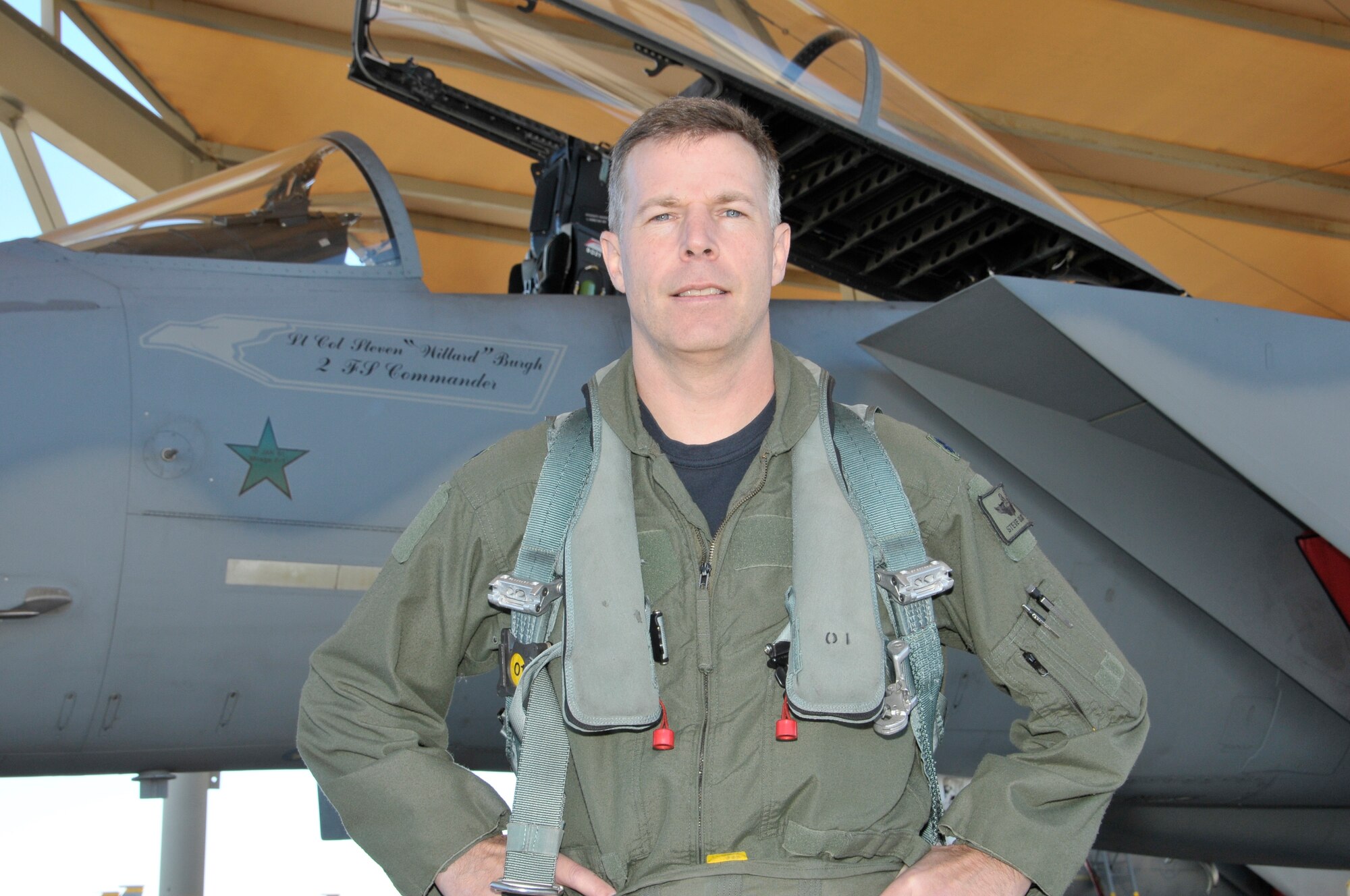 Lt. Col. Steven Burgh took command of the 2nd Fighter Squadron May 29, 2009. (U.S. AIr Force photo by Lisa Norman)