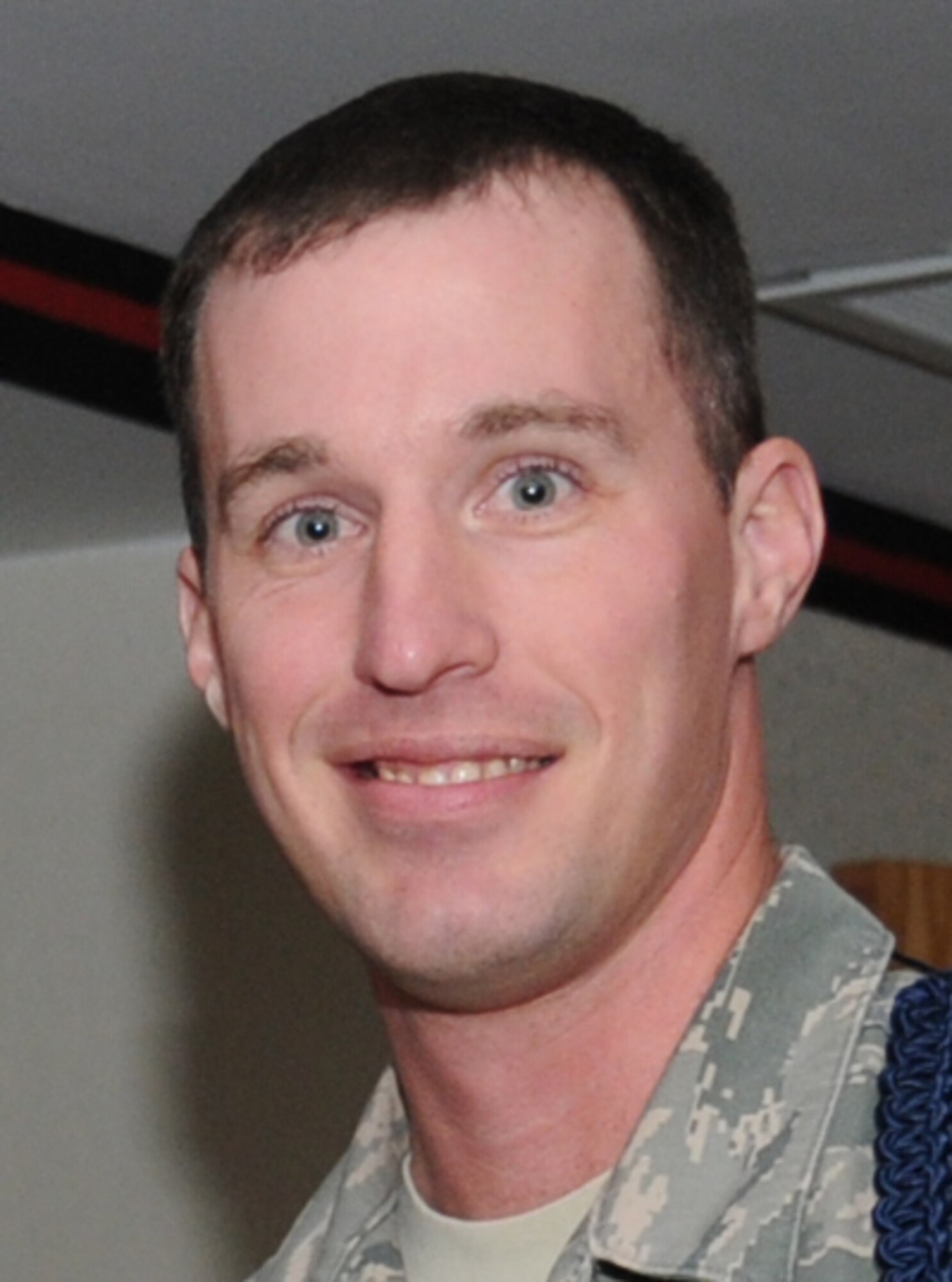 Tech. Sgt. Steven Clayton, 336th Training Squadron, was promoted to his new rank Jan,. 20 through the Stripes for Exceptional Performers program.   (U.S. Air Force photo by Kemberly Groue)