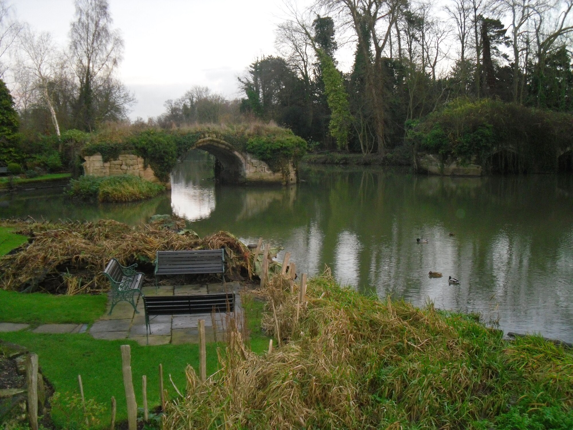 This is the grounds outside of the castle wall where people are free to walk along the water.  Warwick Castle is located on a sandstone bluff at a bend of the River Avon in the town of Warwick.  From RAF Lakenheath it takes a little more than two hours to get there. (U.S. Air Force photo by Staff Sgt. Connor Estes)
