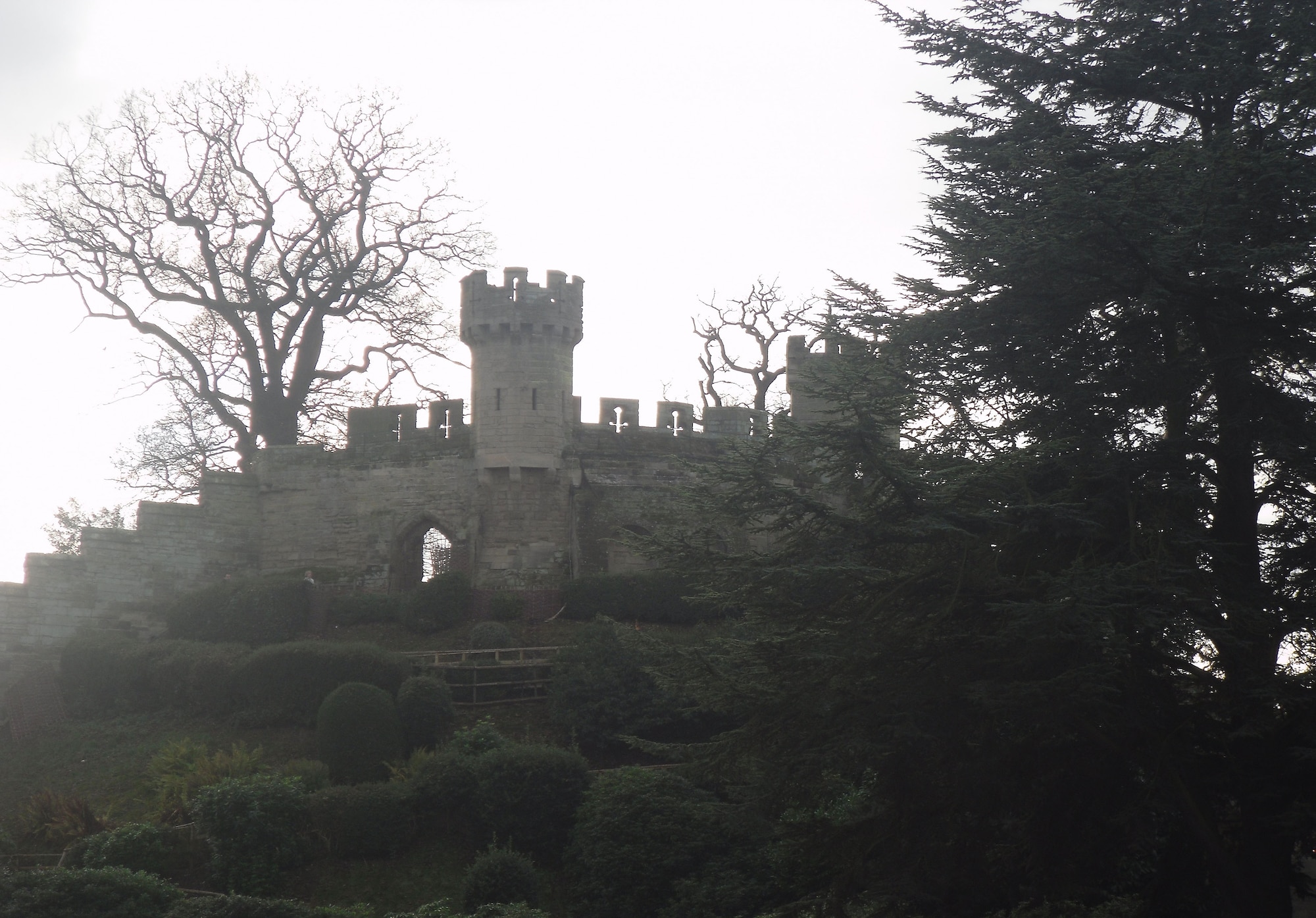 Taken from inside the courtyard is a small tower people can climb to look over grounds. The castle had towers, the mill and engine house, chapel, great hall, state rooms, and the kingmaker and princess tower to name a few things. (U.S. Air Force photo by Staff Sgt. Connor Estes)