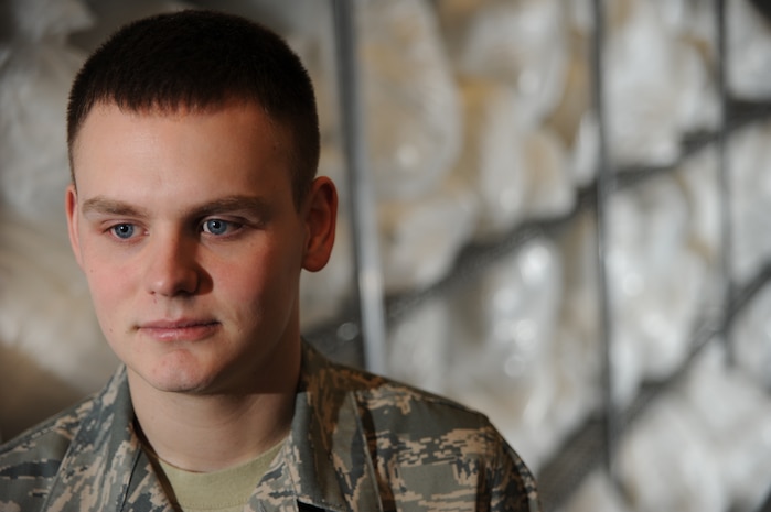 Airman 1st Class Bradley Mayhew is an air transportation apprentice with the 437th Aerial Port Squadron. His daily duties involve loading and unloading aircraft with supplies for aircrews and passengers, as well as servicing aircraft lavatories and galley equipment. Since the earthquake in Haiti, Airman Mayhew's workload has increased due to heavy air traffic in and out of Charleston AFB. Airman Mayhew has worked diligently to provide enough supplies to help aircrew members get back and forth. Airman Mayhew stated that he feels "awesome" being able to have such a direct impact on the relief efforts in Haiti. (U.S. Air Force photo/Senior Airman Katie Gieratz)