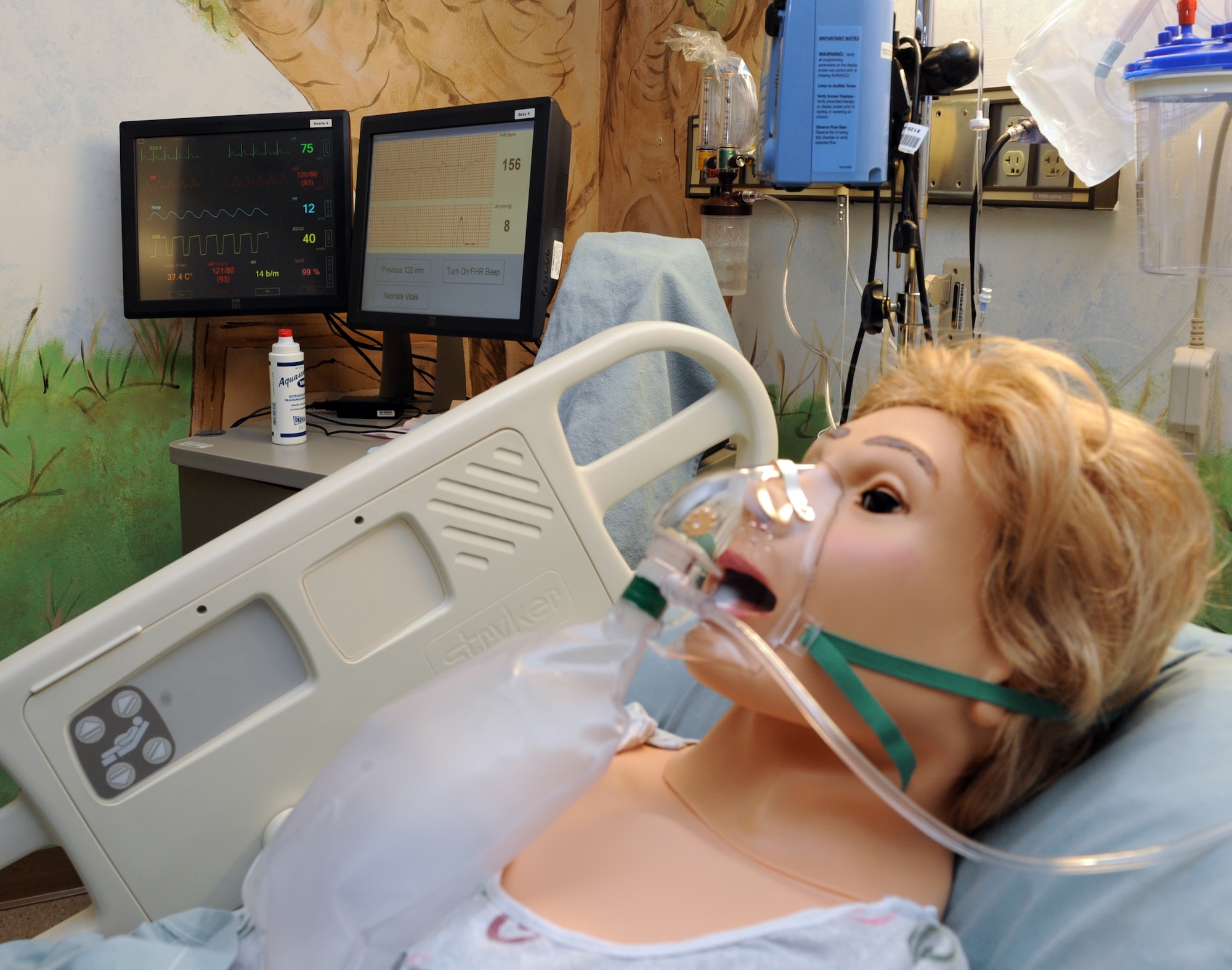 MOUNTAIN HOME AIR FORCE BASE, Idaho -- The 366th Medical Group has a new obstetrics emergency simulator, which is used to simulate a variety of rare, but life threatening scenarios. It has computer controlled vital signs, pulses and can bleed and seize which allows medical staff to practice the skills needed in emergency situations. (U.S. Air Force photo by Airman 1st Class Debbie Lockhart)