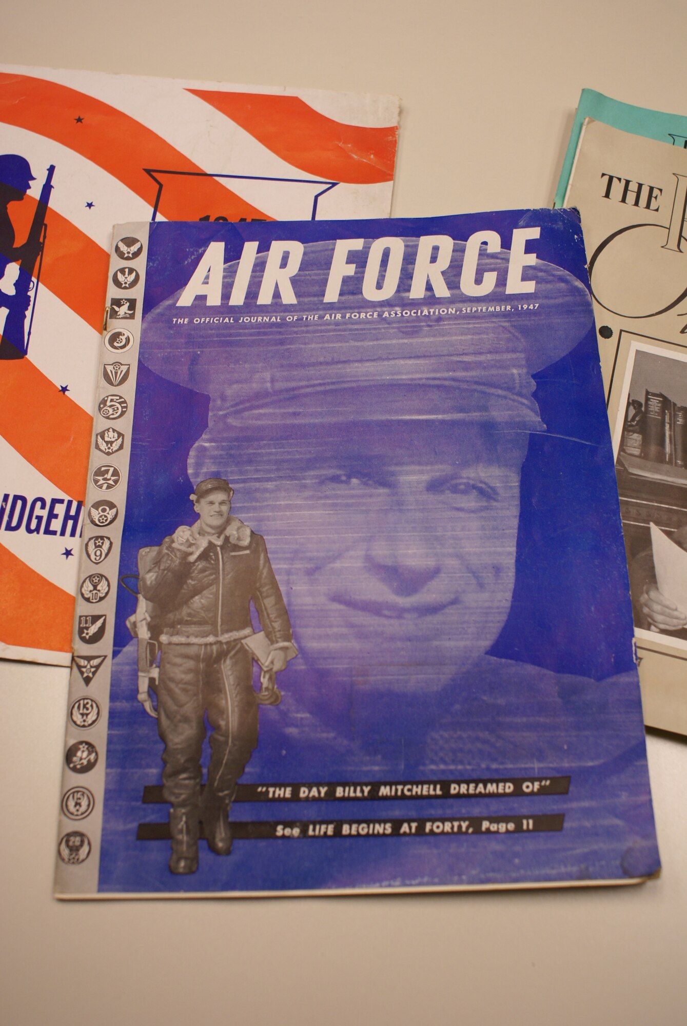 Documents recently discovered under the McChord Chapel include this September, 1947 edition of Air Force – “the official journal of the Air Force Association”. (U.S. Air Force photo/Staff Sgt. Eric Burks)