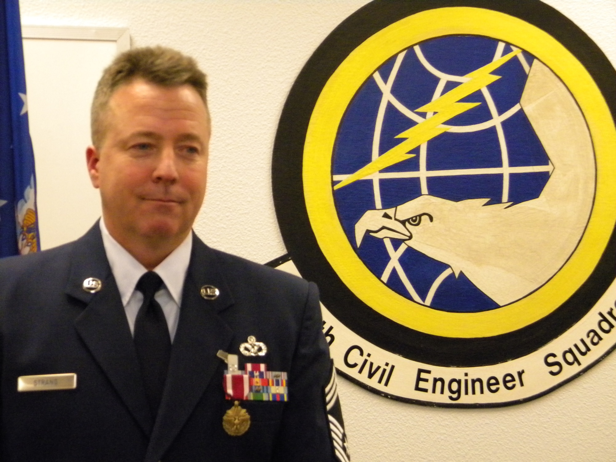 Chief Master Sgt. William W. Strang retired from the 940th Wing Civil Engineer Squadron, in a ceremony on January 10, 2010, bringing to a close a 24-year military career .  

"We're going to miss Chief Strang in the squadron," said Maj. Michael Onines, 940th CE squadron commander.  "The chief was well-liked by everybody.." 