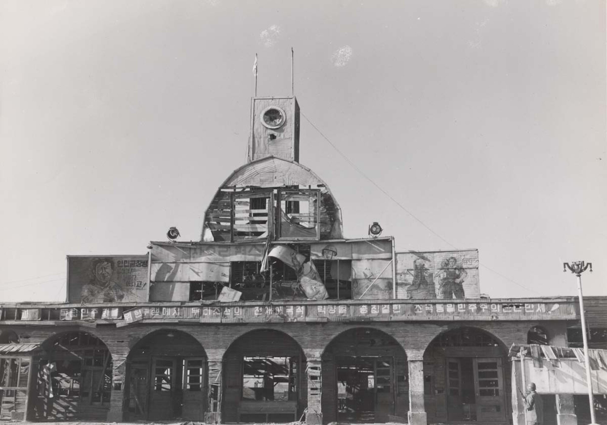 Bombers from the 22nd Bombardment Group struck the Pyongyang Railroad terminal building in North Korea August 1950. (Courtesy photo) 