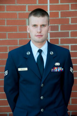 Senior Airman, Joshua Brown, is awarded Airman of the year at the 139th Airlift Wing.