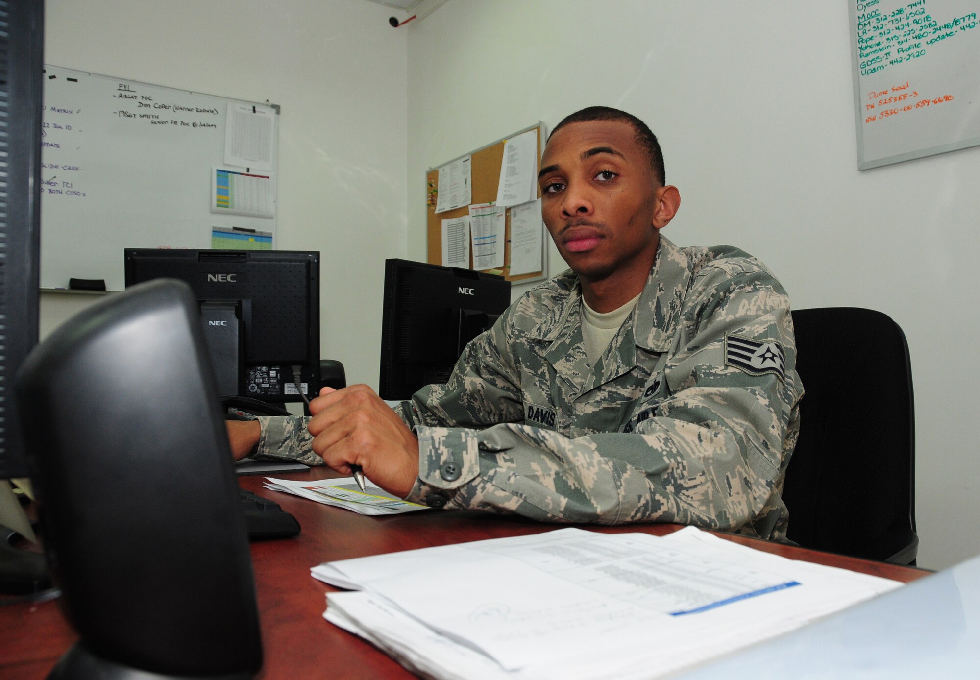 Staff Sgt. Charles Davis, 386th Expeditionary Maintenance Squadron (U.S. Air Force photo by Staff Sgt. Lakisha A. Croley/Released)