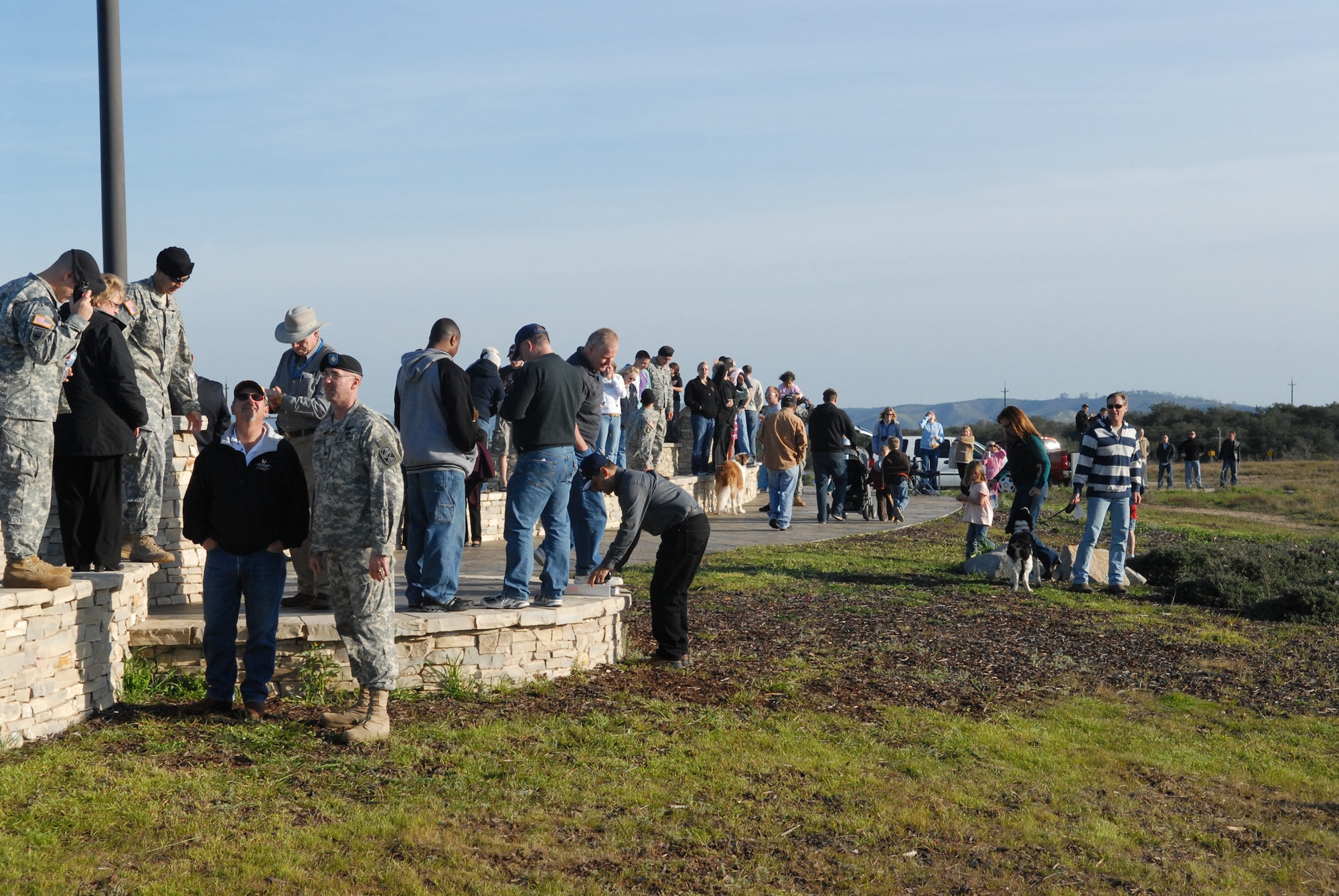 VANDENBERG AIR FORCE BASE, Calif. - Awaiting the launch of a ground-based interceptor, crowds gathered at the Ronald W. Reagan Memorial Site here Sunday, Jan. 31, 2010. The launch was part of the 30th Space Wing and Missile Defense Agency's scheduled test of the ground-based interceptor system. (U.S. Air Force photo/Airman 1st Class Angelina Drake)
