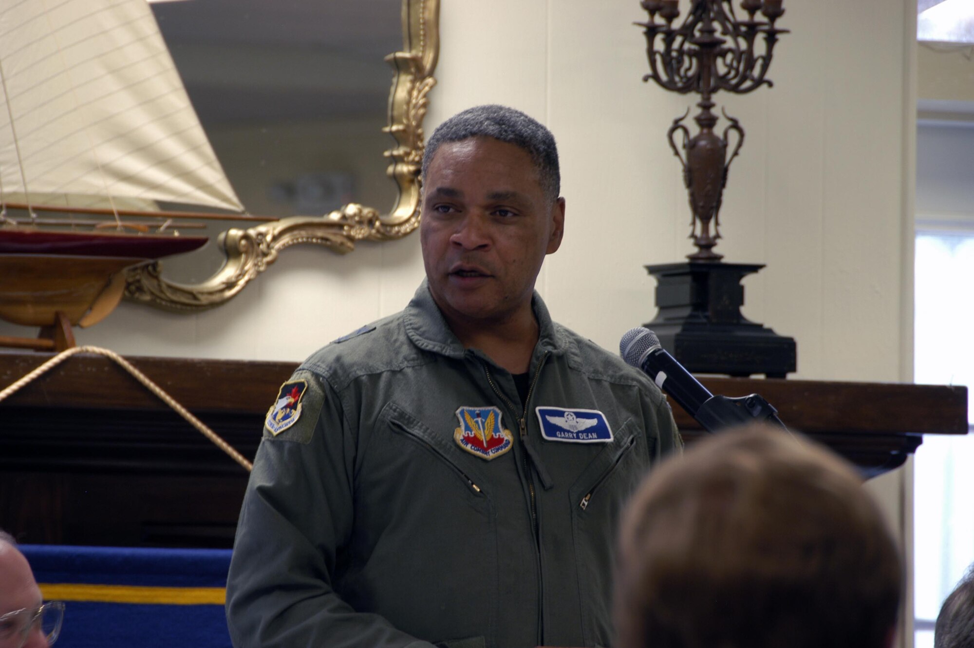 Maj. Gen. Garry C. Dean, Air Forces Northern commander, speaks to the Panama City Kiwanis Club June 30, 2010 about what Independence Day means to him.  (U.S. Air Force photo by Lt. Col. Susan A. Romano)