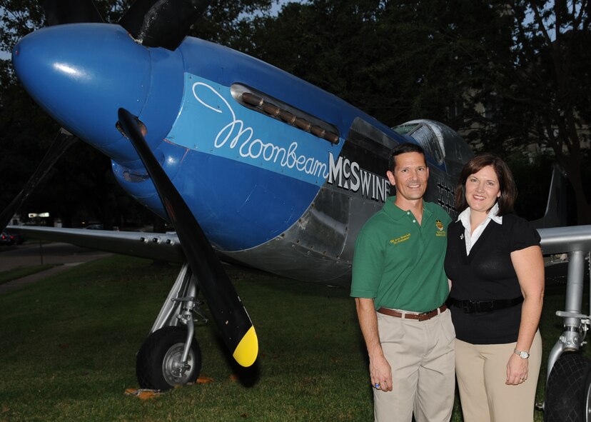 BARKSDALE AIR FORCE BASE, La. -- Col. Gerald Hounchell, 2d Bomb Wing vice commander, and his wife, Jana, pose for a photo during Eighth Air Force Commander Maj. Gen. Floyd Carpenter’s dinner party Oct. 3, 2009. (U.S. Air Force photo by Senior Airman Alexandra Boutte)