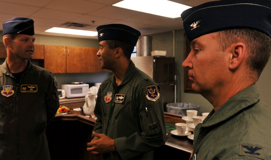 MOODY AIR FORCE BASE, Ga. -- Col. Chad Franks, incoming 347th Rescue Group commander, has a moment to think before entering the change of command ceremony here July 1. Colonel Franks was the former commander of the 66th Rescue Squadron, Nellis Air Force Base, Nev. (U.S. Air Force photo by Airman 1st Class Joshua Green/RELEASED)