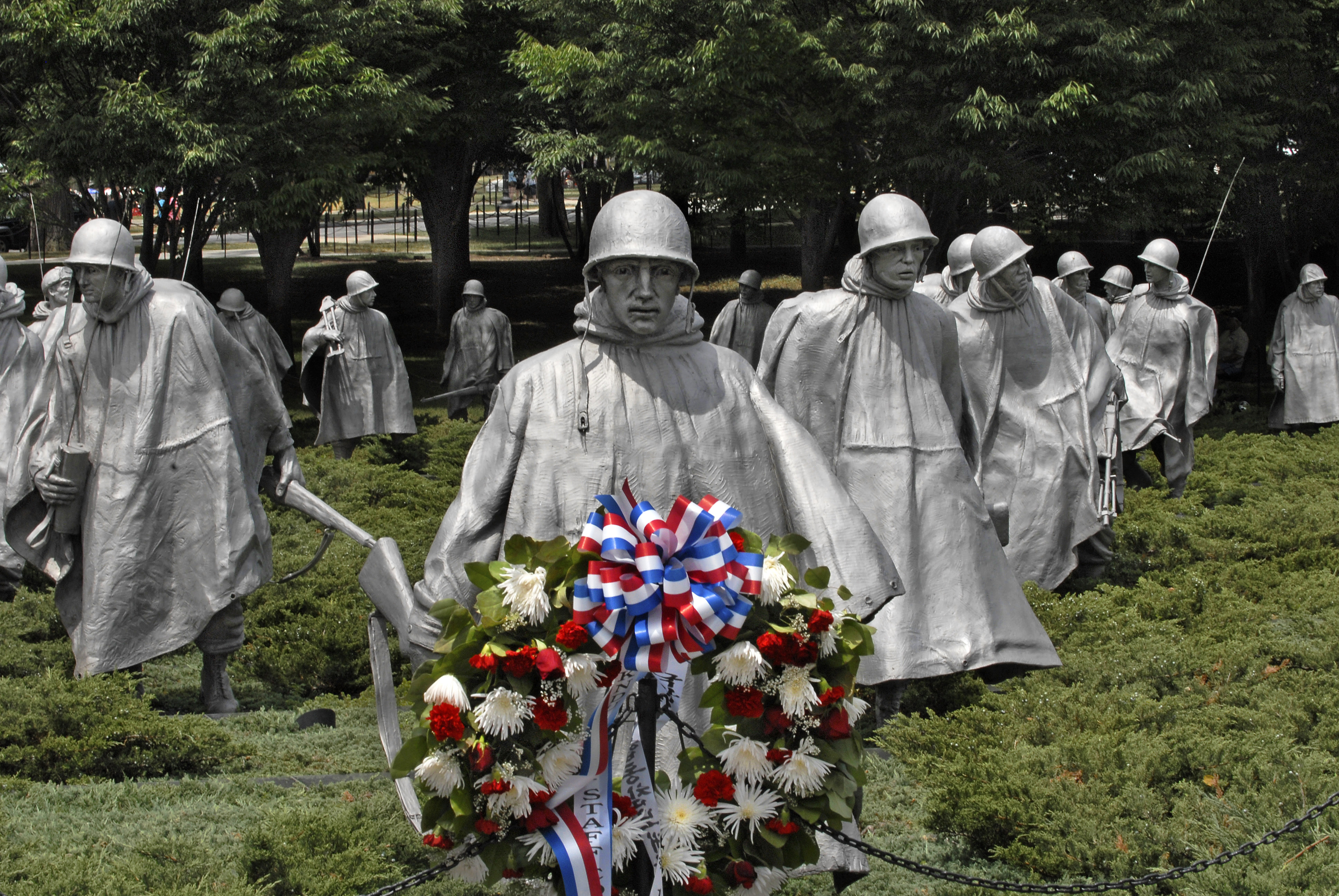 Tourists Visit The Korean War Veterans Memorial In Washington D C June 30 2010 The Nation