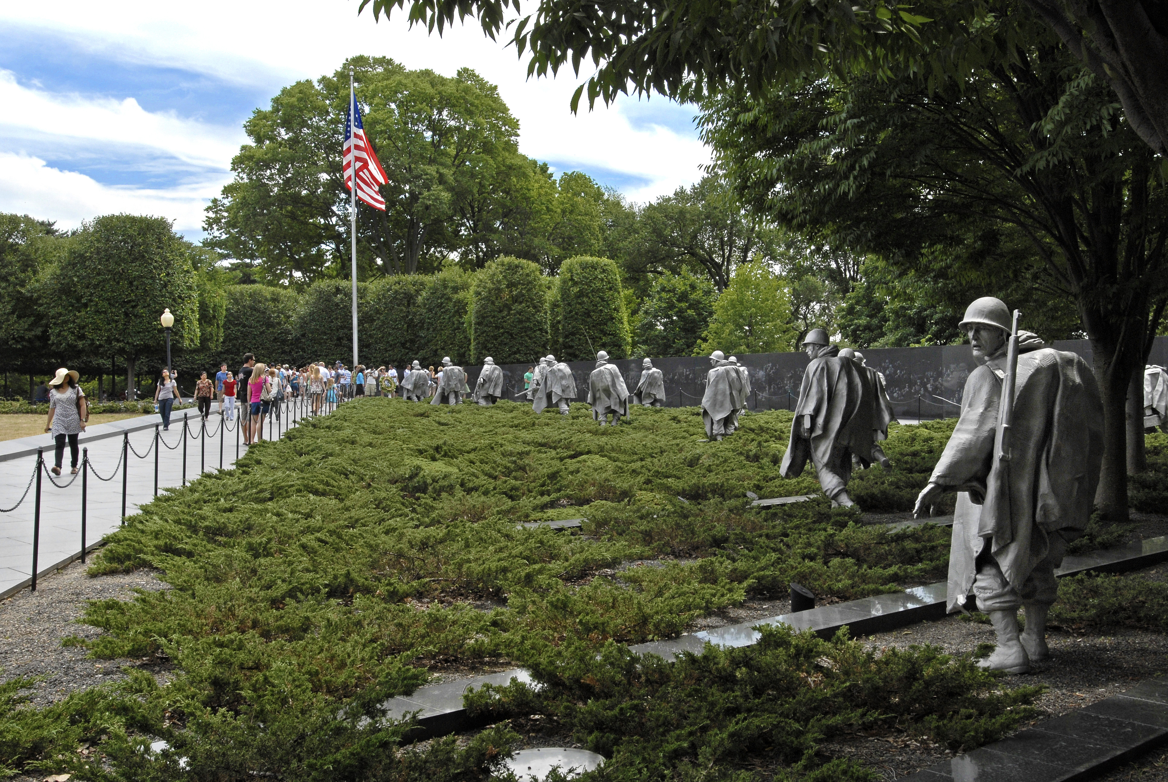 Tourists Visit The Korean War Veterans Memorial In Washington D C tourists-visit-the-korean-war-veterans-memorial-in-washington-d-c