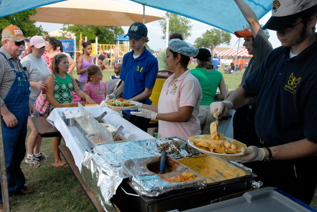 A variety of foods were available for purchase from 23 community vendors that signed up to support Freedom Fest 2010 at the Sheppard Clinic pavilion at Sheppard Air Force Base, Texas, July 3, 2010.  Freedom Fest 2010 also featured a volleyball tournament, car show, performances by various musical bands and a fireworks presentation. (U.S. Air Force Photo/Mike Litteken)
