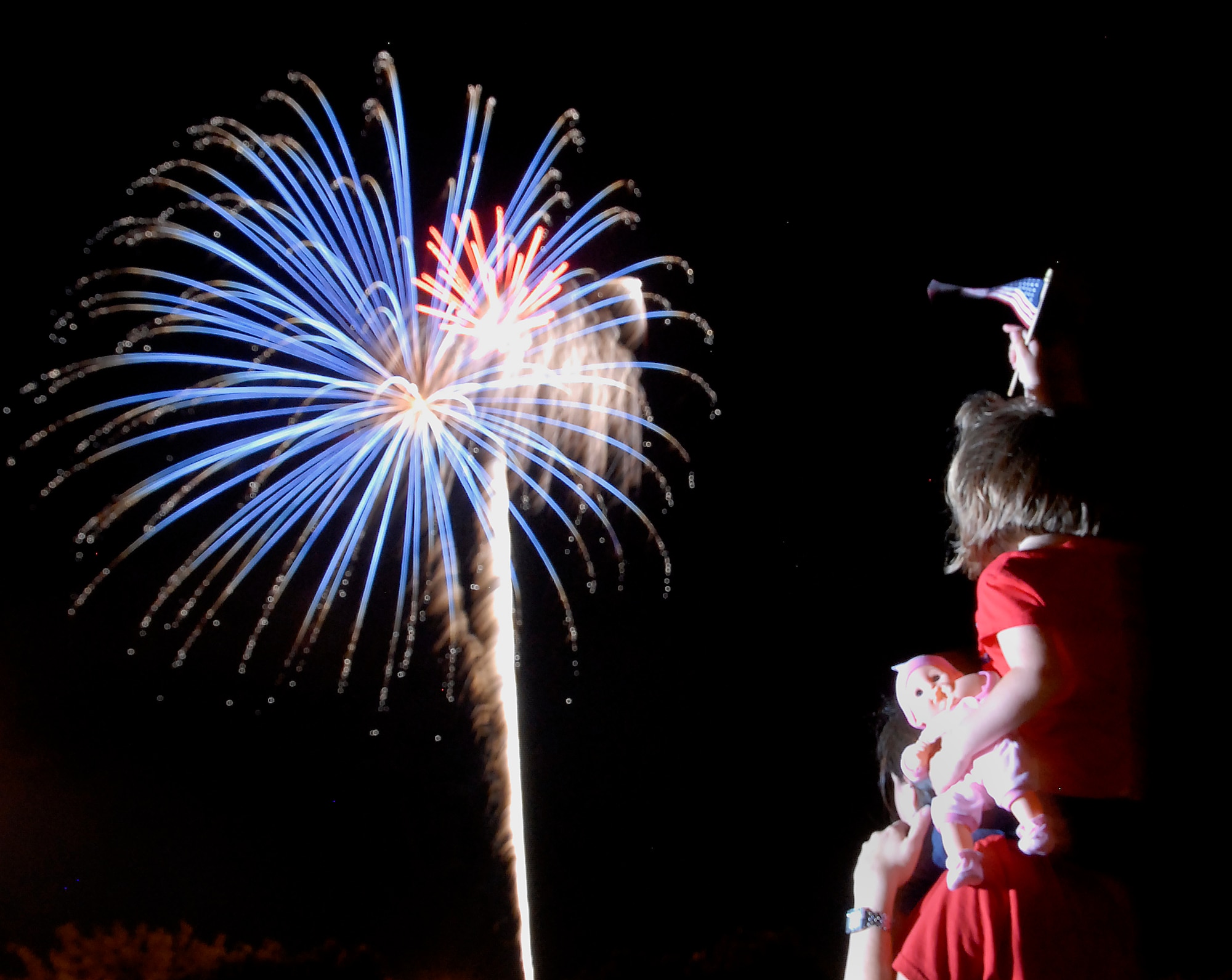 Freedom Fest 2010 ends with a fireworks presentation that could be seen throughout Sheppard Air Force Base, Texas, and the surrounding area July 3, 2010.  Freedom Fest 2010 also featured a volleyball tournament, car show, a variety of foods and performances by various musical bands. (U.S. Air Force Photo/Mike Litteken)