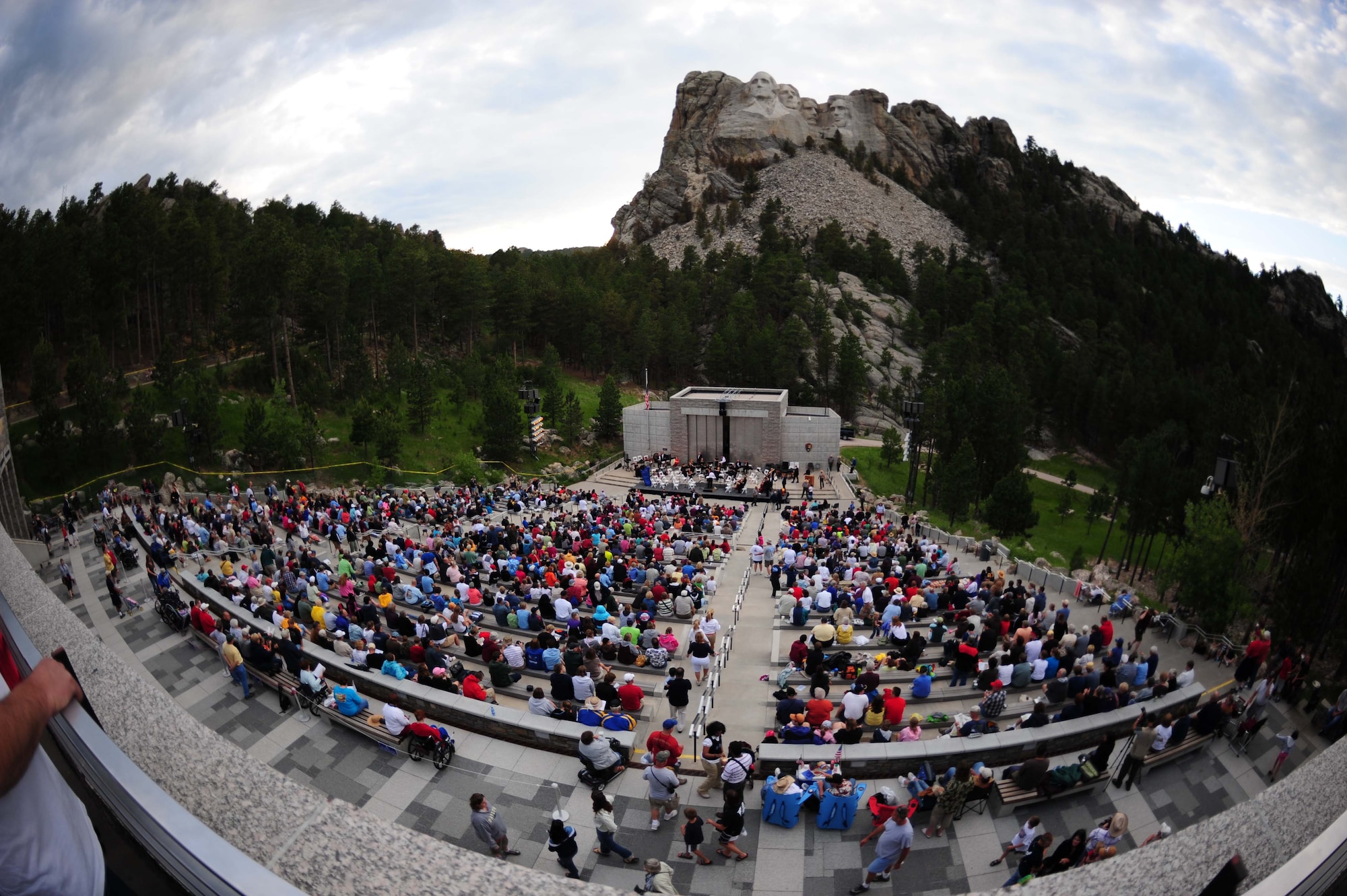 ELLSWORTH AIR FORCE BASE, S.D. – People gather for the 2010 Independence Day celebration at Mt. Rushmore National Memorial, July 3.  Mount Rushmore attracts approximately two million visitors annually. (U.S. Air Force Photo/Airman 1st Class Corey Hook)