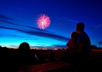 MINOT AIR FORCE BASE, N.D. – Tech. Sgt. Richard Aumann, 5th Maintenance Group, and his family enjoy the shock and awe of the Minot AFB fireworks display here July 4. Minot’s Airmen and their families enjoyed fun, festivities and fireworks both on- and off-base during the 2010 celebration of our nation’s independence. (U.S. Air Force photo by Master Sgt. Michael Gaddis)