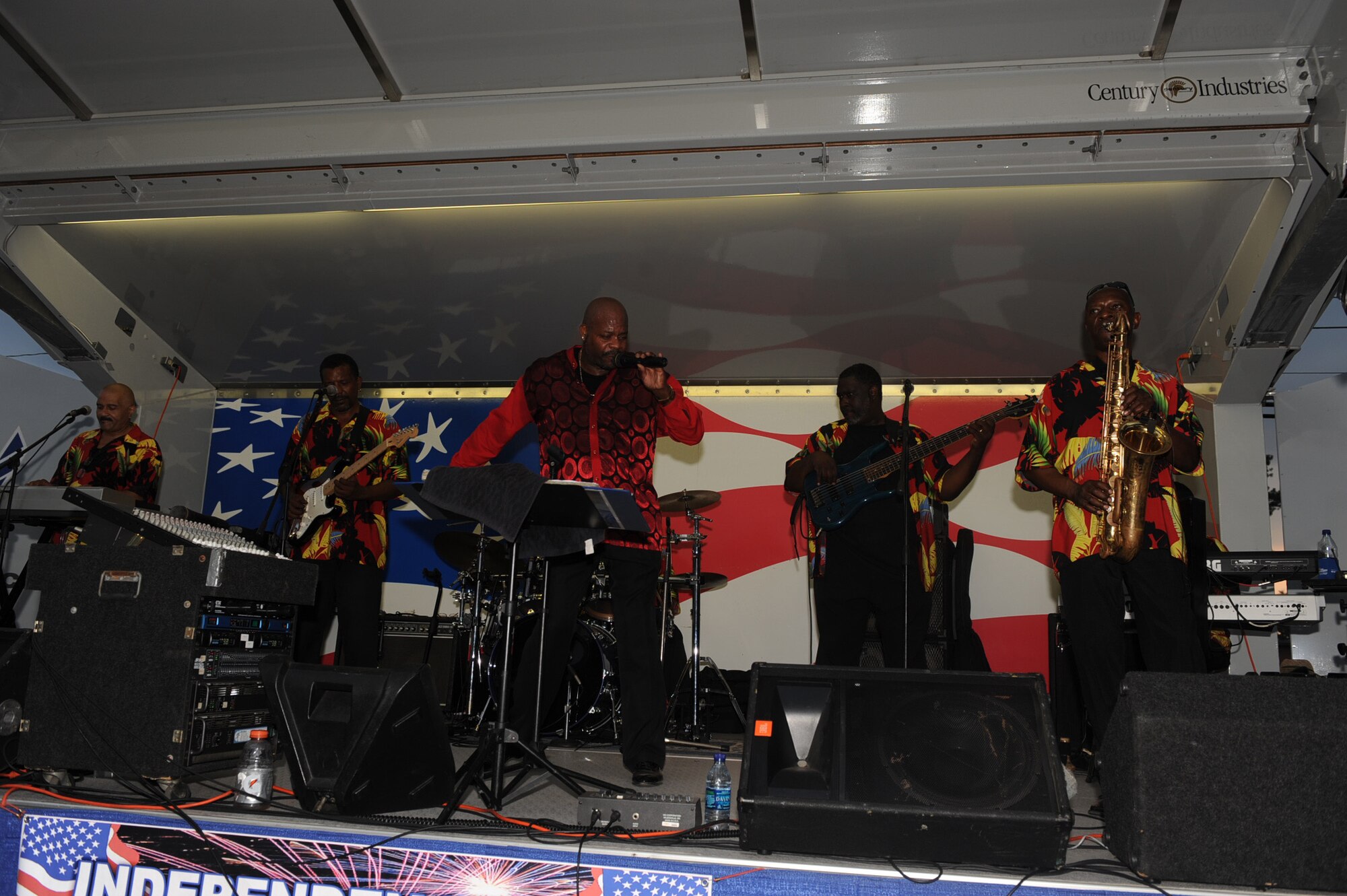 SEYMOUR JOHNSON AIR FORCE BASE, N.C. -- Gator Allmond and the Spice of Life band perform during the Fourth of July celebration here July 1, 2010. The band performed throughout the night. (U.S. Air Force photo/Senior Airman Gino Reyes)