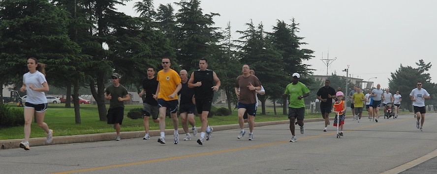 KUNSAN AIR BASE, Republic of Korea -- Members from the Wolf Pack begin Independence Day with a Firecracker 5K Fun Run here July 4. Wolf Pack members continued celebrating throughout the day with other events like a firefighter relay race, cardboard boat race, a free barbecue and more, culminating in a fireworks show at the end of the night. (U.S. Air Force photo/Senior Airman Roy Lynch)