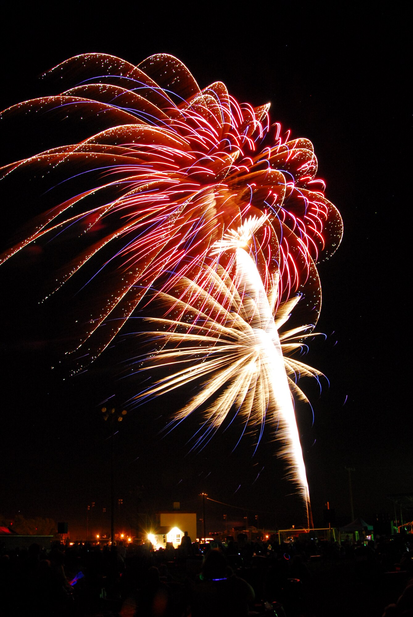 The highlight of the day, the 22-minute fireworks show, which was accompanied by patriotic music.  (Air Force photograph by Stephen K. Robinson)