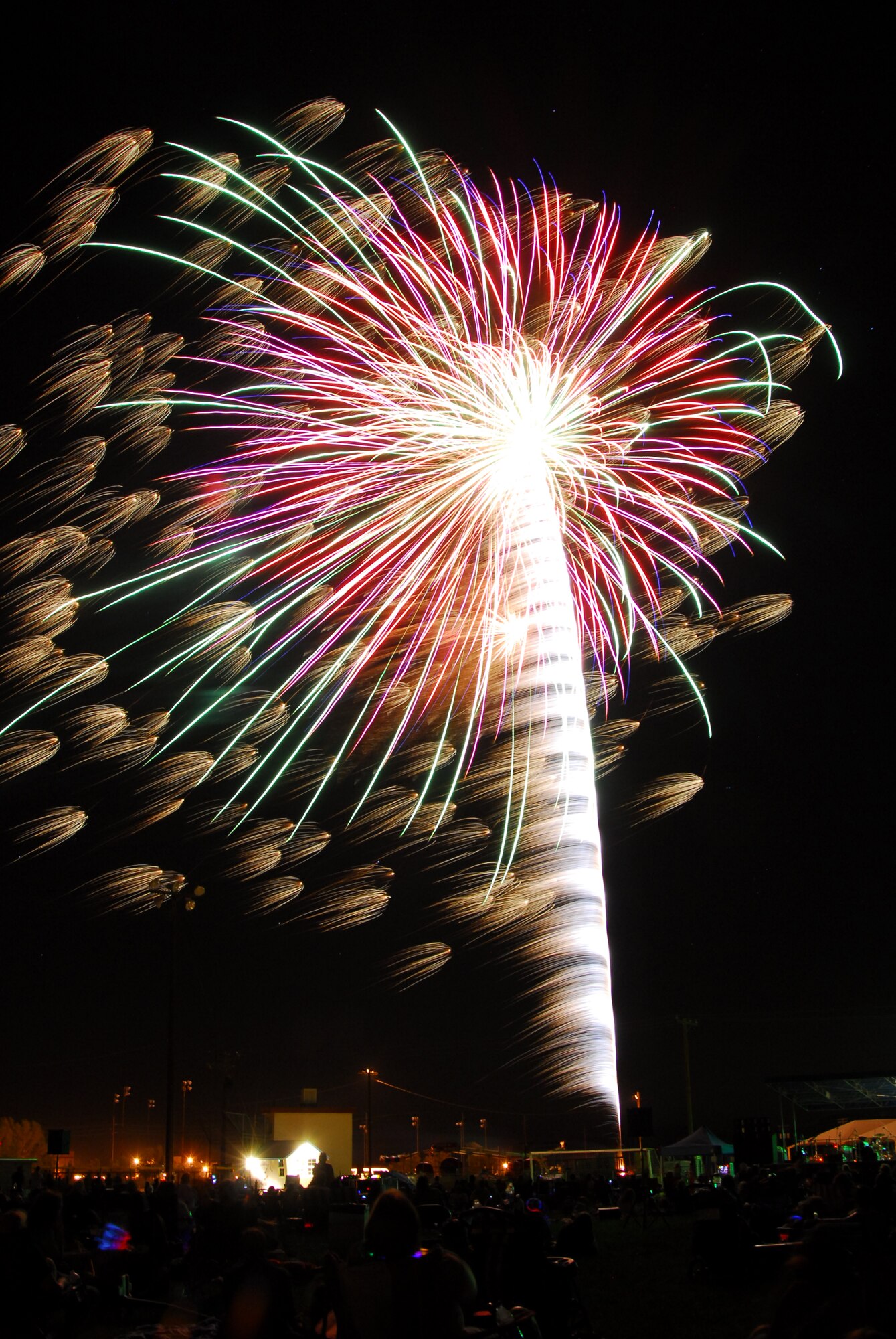 The highlight of the day, the 22-minute fireworks show, which was accompanied by patriotic music.  (Air Force photograph by Stephen K. Robinson)