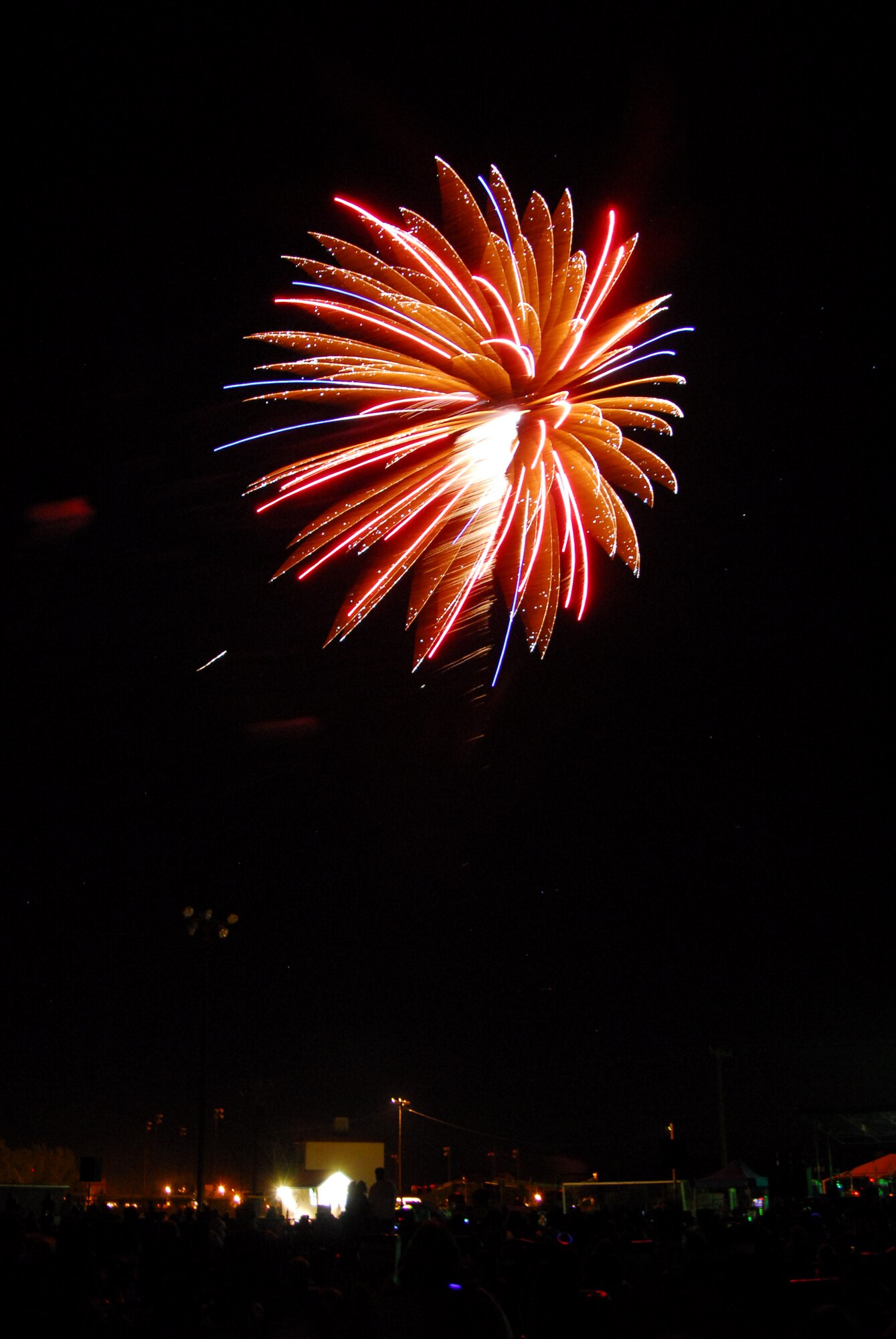 The highlight of the day, the fireworks show, which was accompanied by patriotic music.  (Air Force photograph by Stephen K. Robinson)