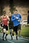 Held at the Olympic Training Center and the Air Force Academy in Colorado Springs, Colo., the Warrior Games proved to be a great tonic for McGuire. Not only did he fare well in the competitions, but the games helped his rehabilitation process as well. McGuire runs the 1,500 meter. (TSgt Samuel Bendet)
