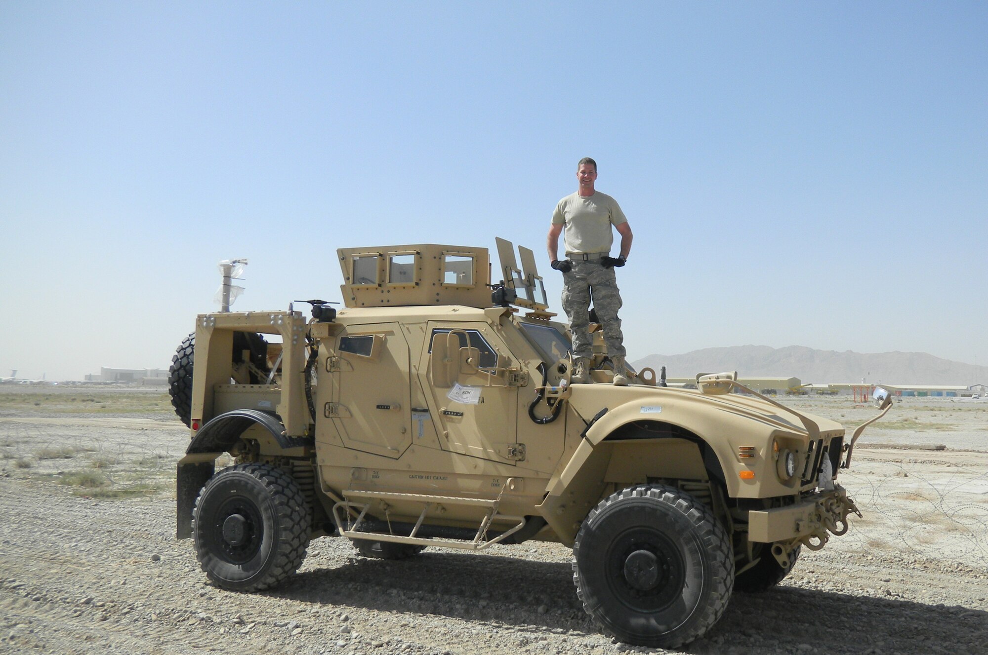 WRIGHT-PATTERSON AIR FORCE BASE, Ohio - Capt. Rob Wengerter, 445th Logistics Readiness Squadron, is currently assigned to the 451st Expeditionary Logistics Readiness Squadron as the flight commander for the Air Terminal Operations Center, Kandahar Airfield, Afghanistan.  He leads 74 Airmen in one of the largest flights in the ELRS where they are responsible for moving all cargo and passengers on all military aircraft they receive.  (Courtesy photo)